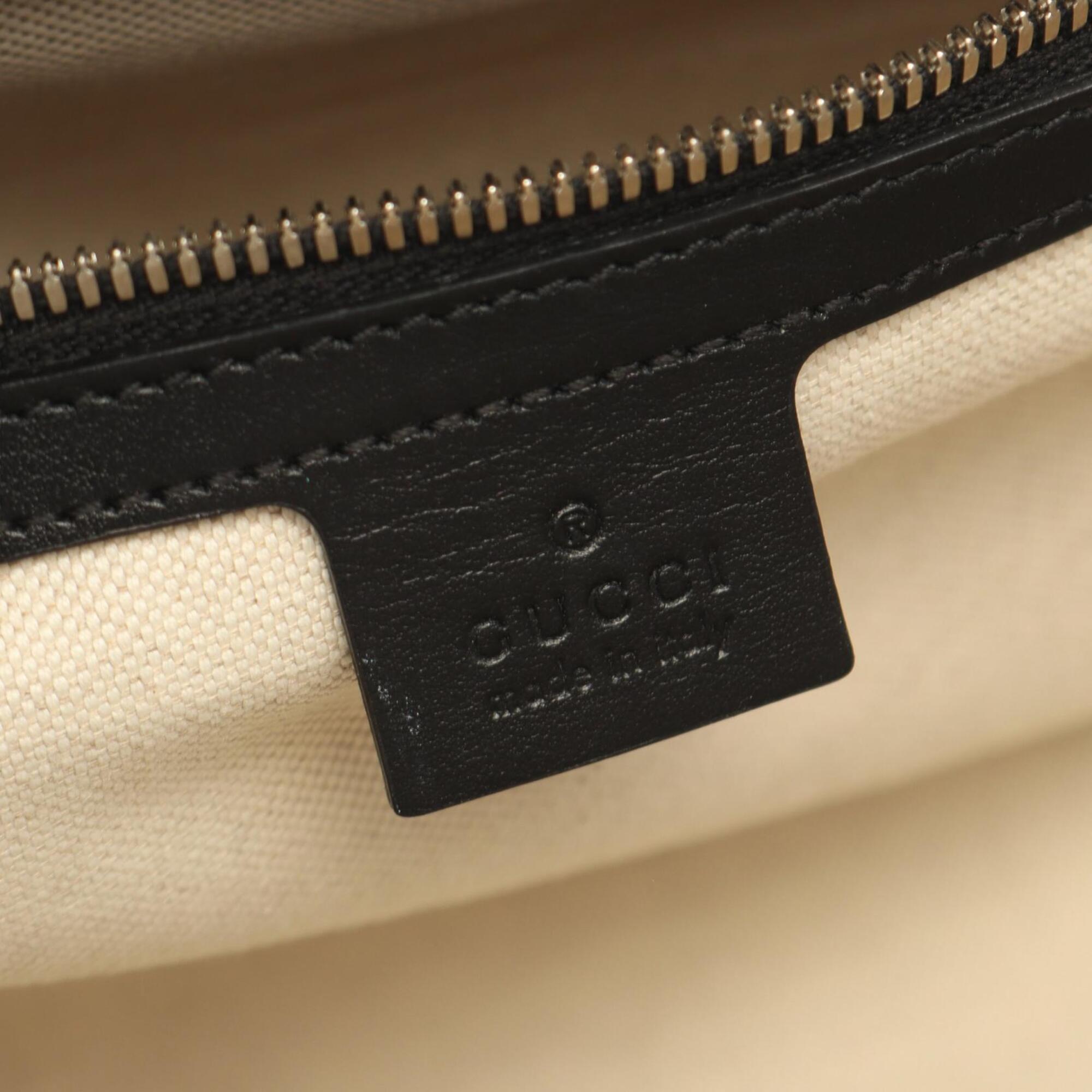 Gucci Black Leather Handbag Tote Bag (Pre-Owned)