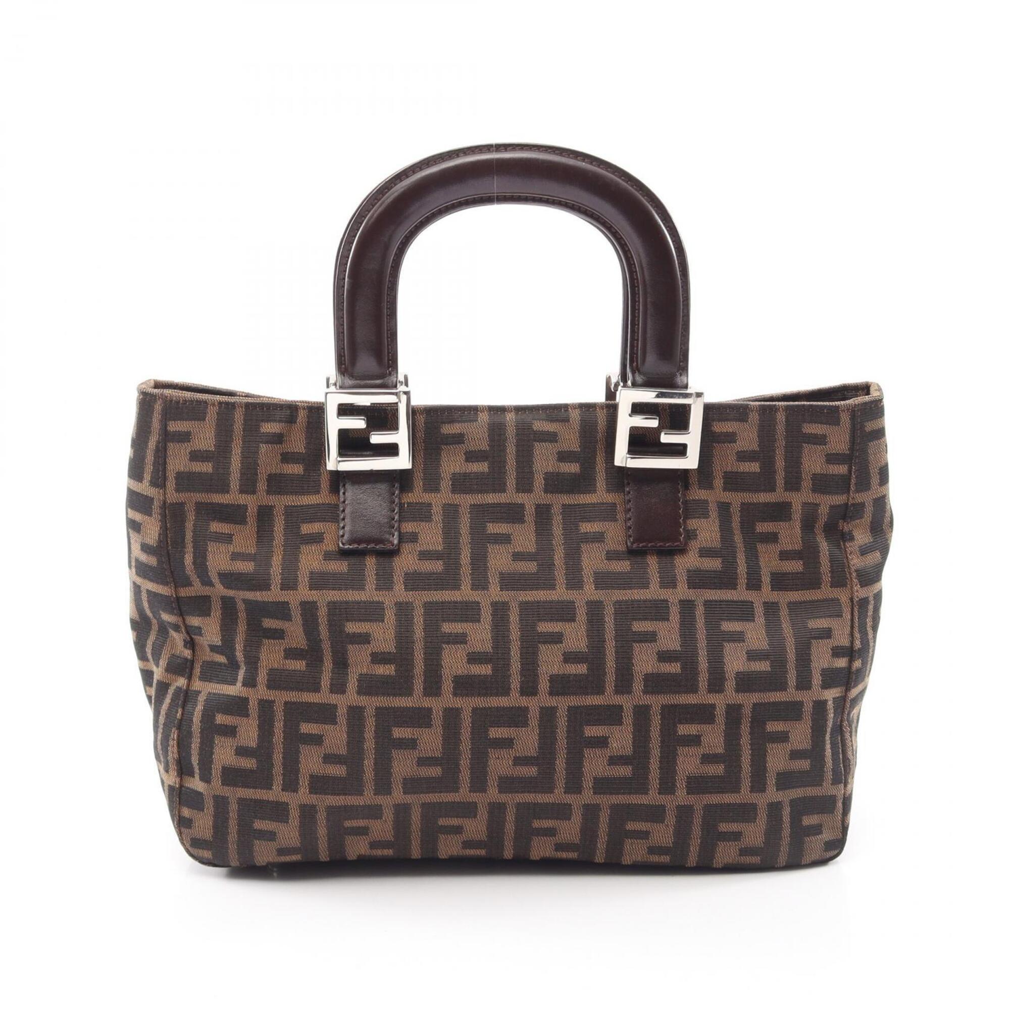 Fendi Brown Canvas Leather Handbag (Pre-Owned)