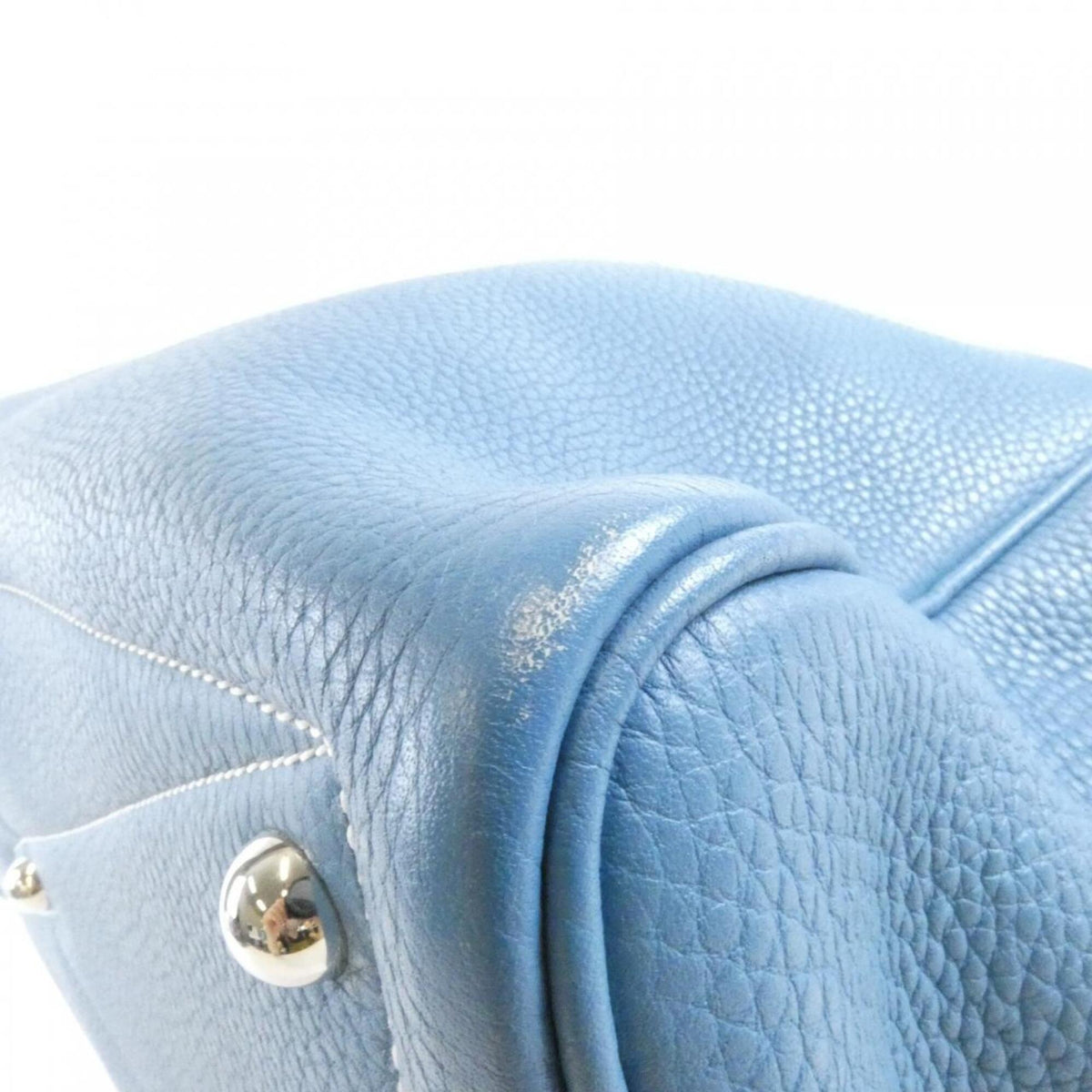 Hermes Blue Jean Taurillon Clemence Leather Boston Bag (Pre-Owned)
