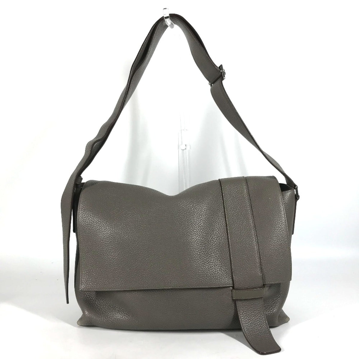 Hermes Gray Leather Shoulder Bag (Pre-Owned)