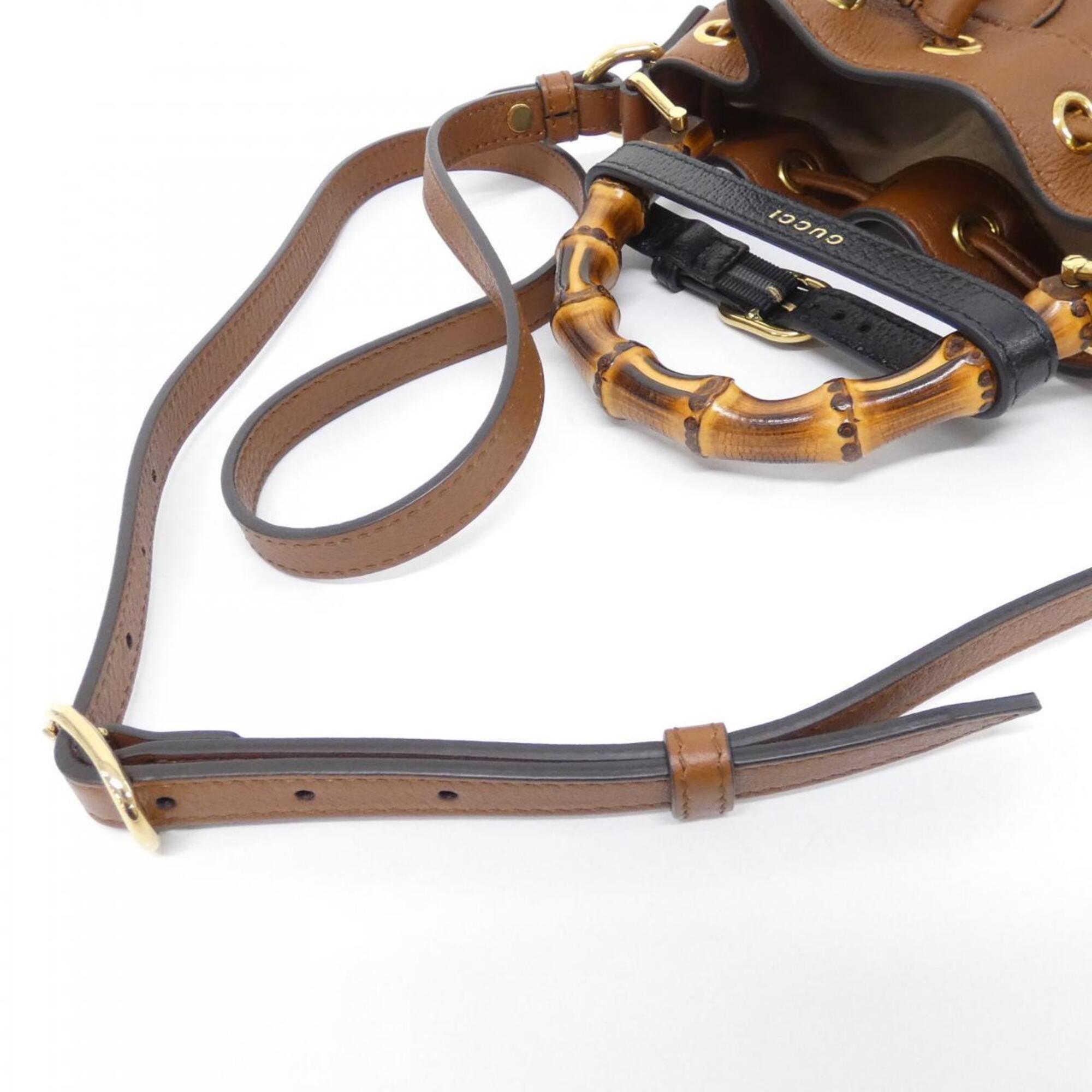 Gucci Brown Leather Handbag (Pre-Owned)