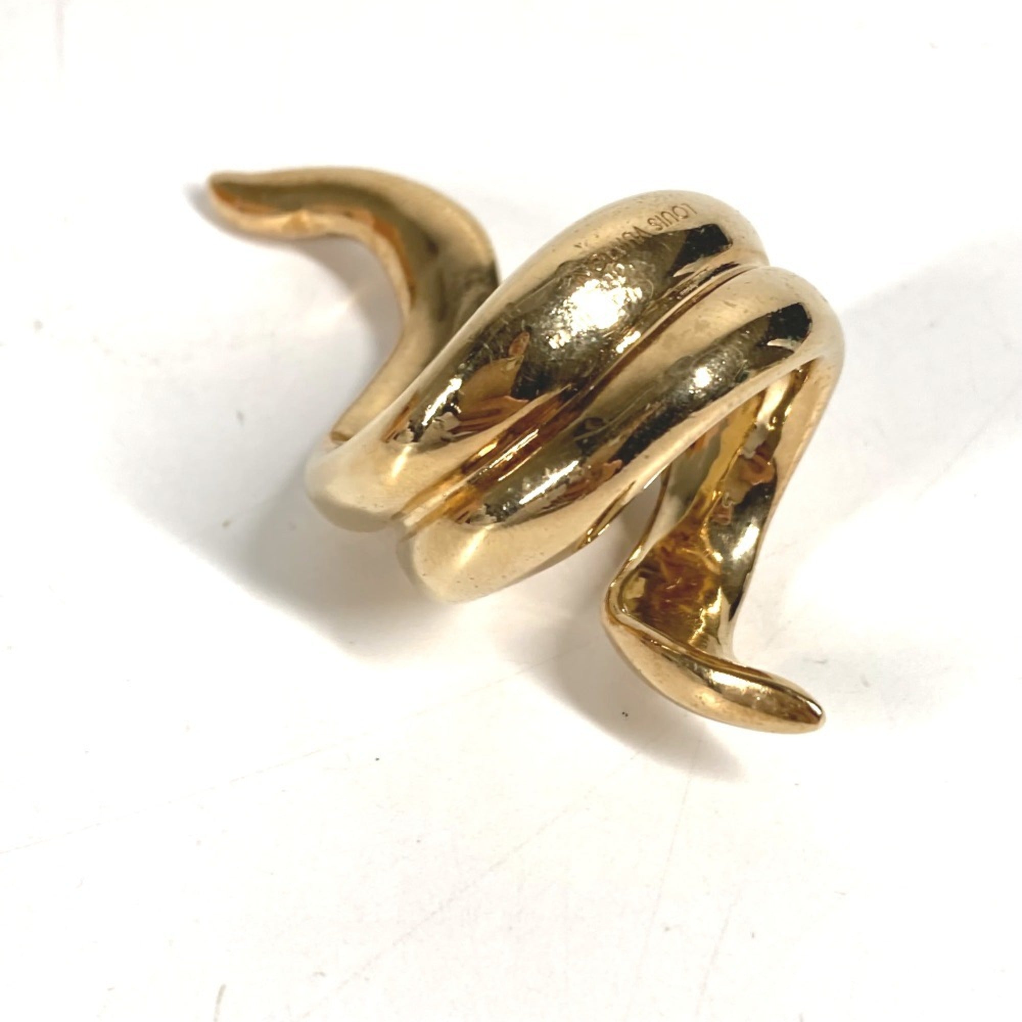 Louis Vuitton Gold Metal Band Ring (Pre-Owned)