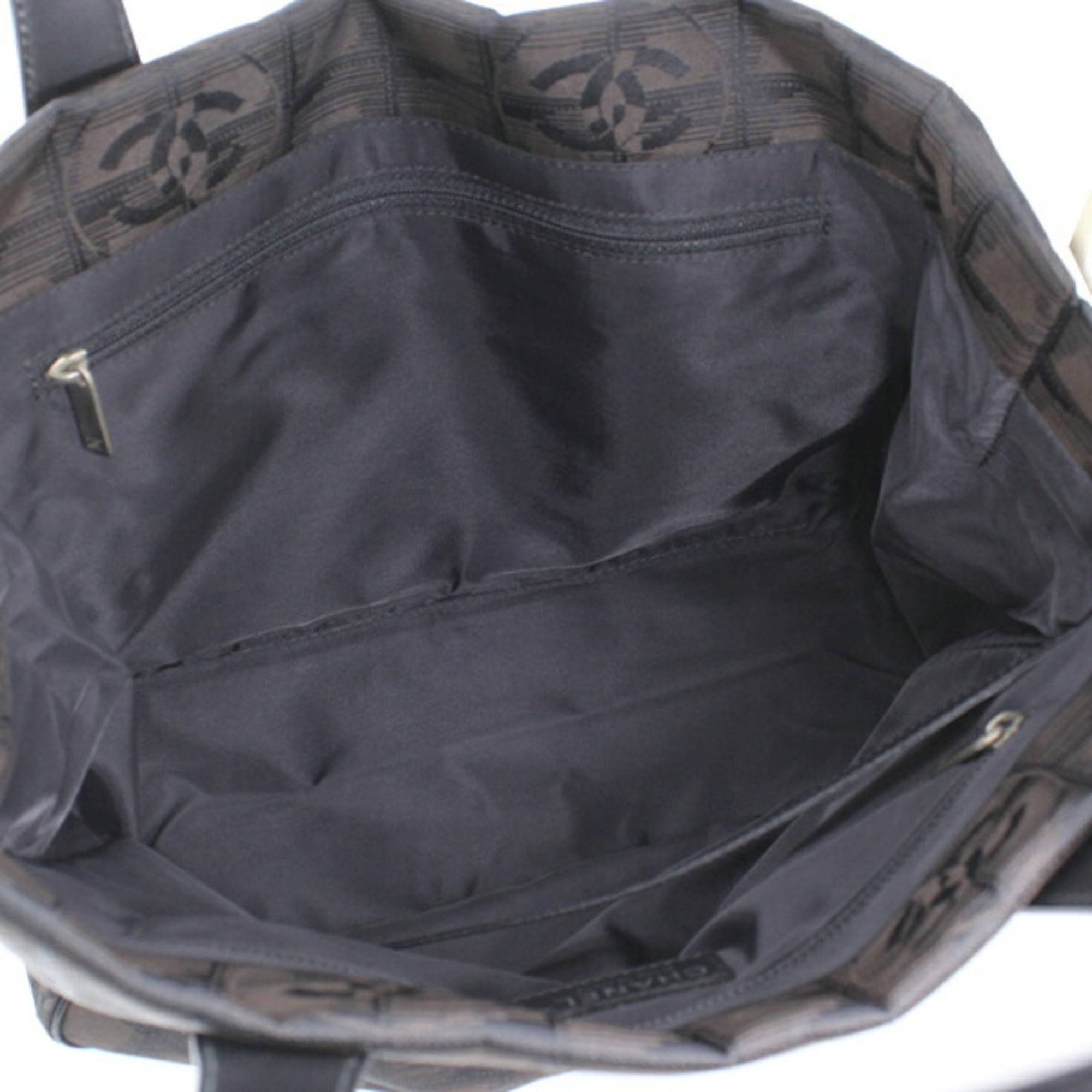 Chanel Brown Dark Brown New Travel Line Handbag Tote Bag (Pre-Owned)