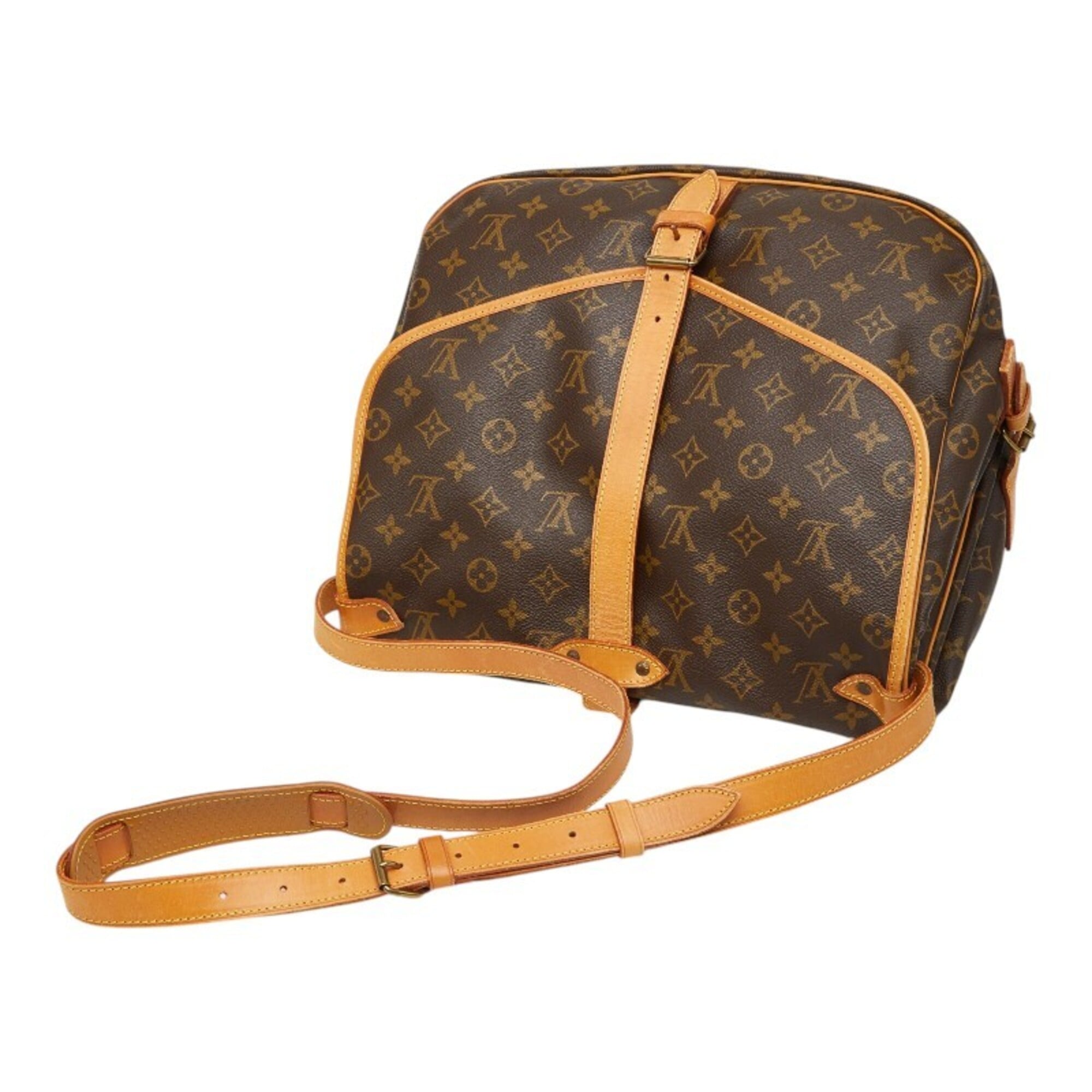 Louis Vuitton Brown Pvc Leather Messenger Bag Shoulder Bag (Pre-Owned)