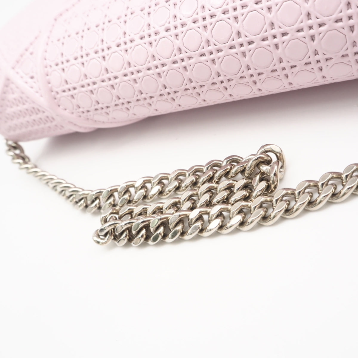 Christian Dior Pink Leather Chain/Shoulder Wallet (Pre-Owned)