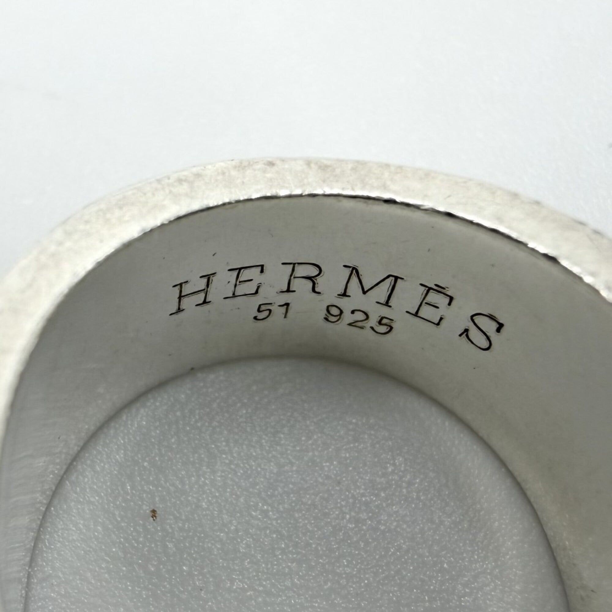 Hermes Silver 925 Band Ring (Pre-Owned)