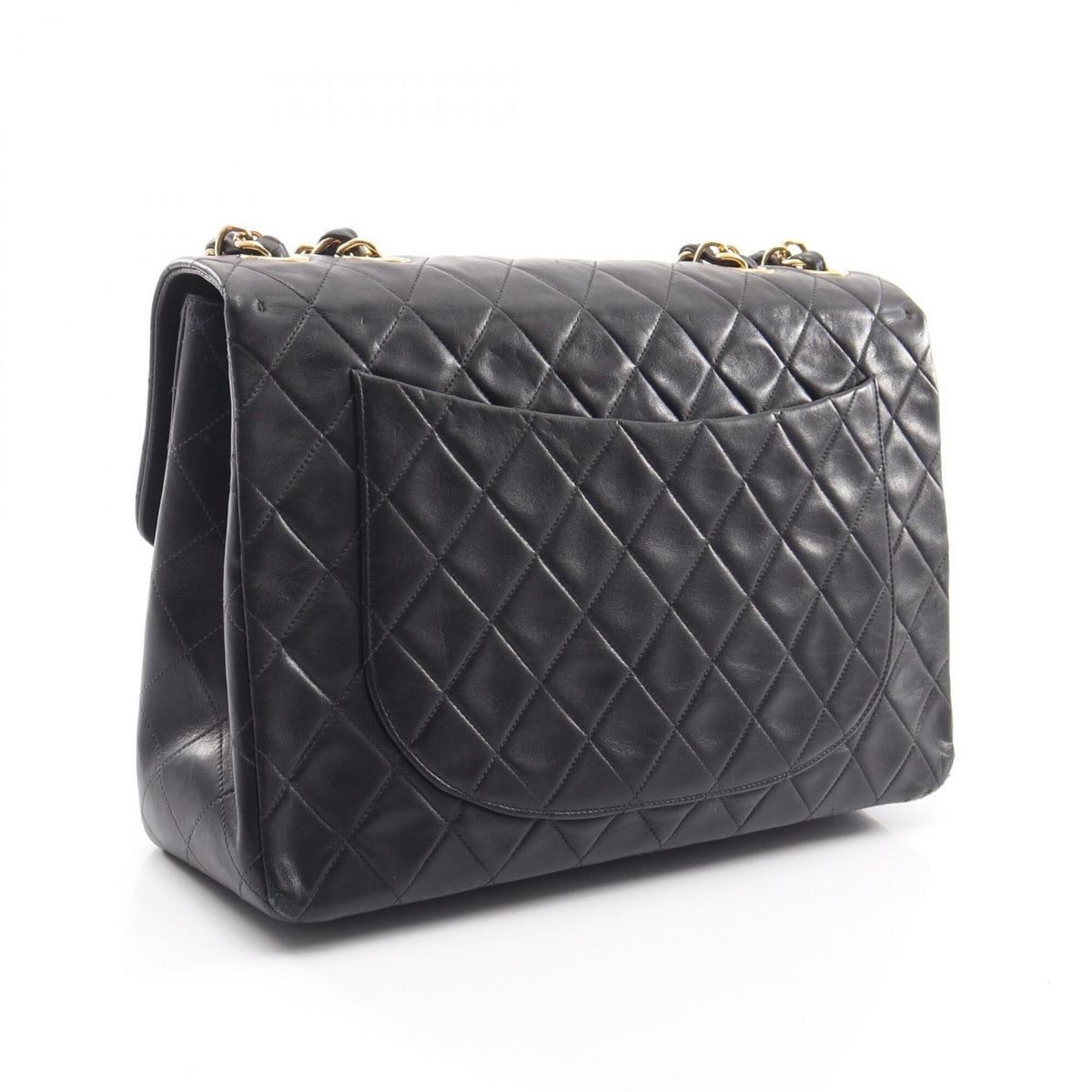Chanel Black Leather Handbag Shoulder Bag (Pre-Owned)