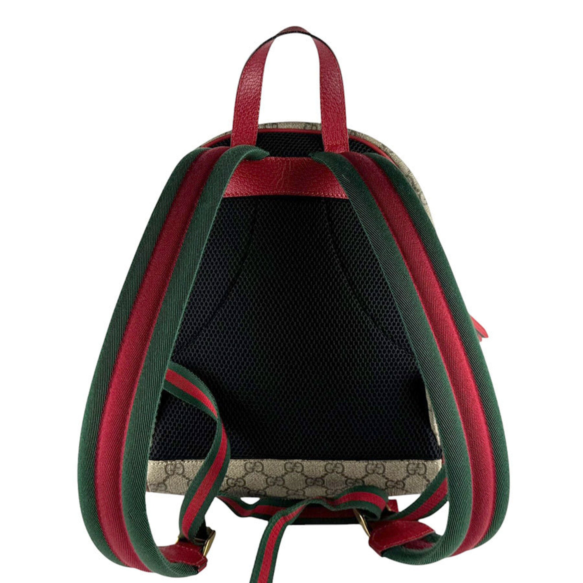 Gucci Brown Pink Red Color Gg Supreme Backpack (Pre-Owned)