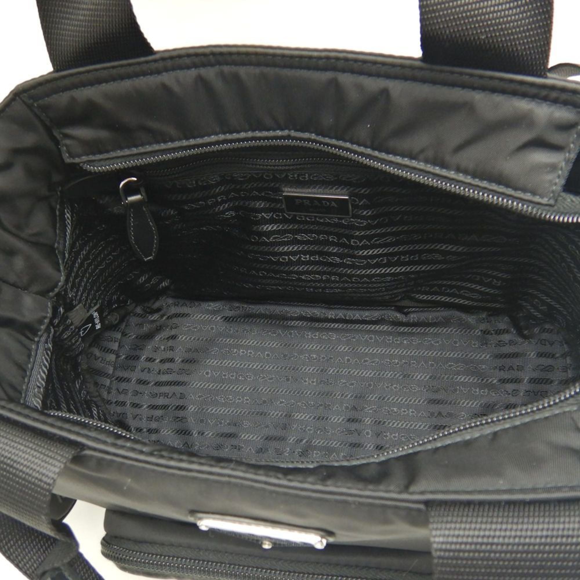 Prada Nero Nylon Pouch Tote Bag (Pre-Owned)