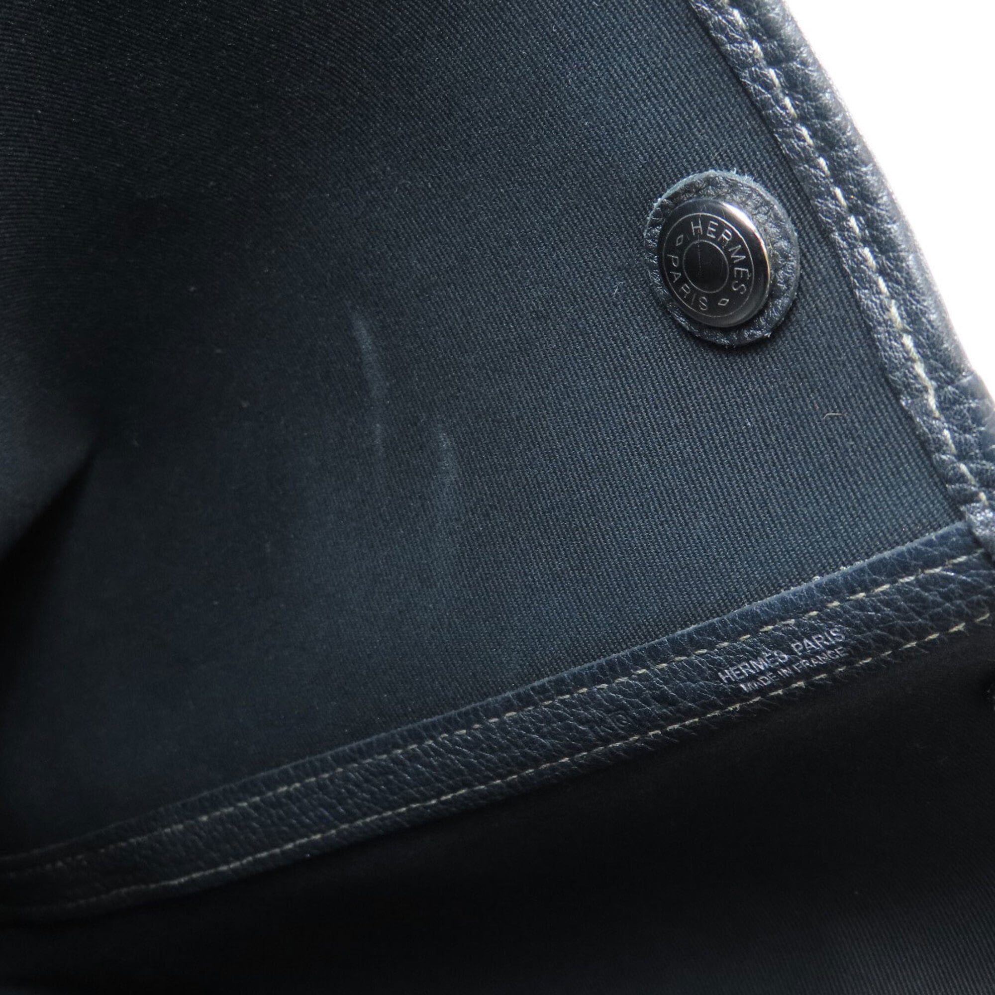 Hermes Black Buffalo Leather Toile Officier Tote Bag (Pre-Owned)