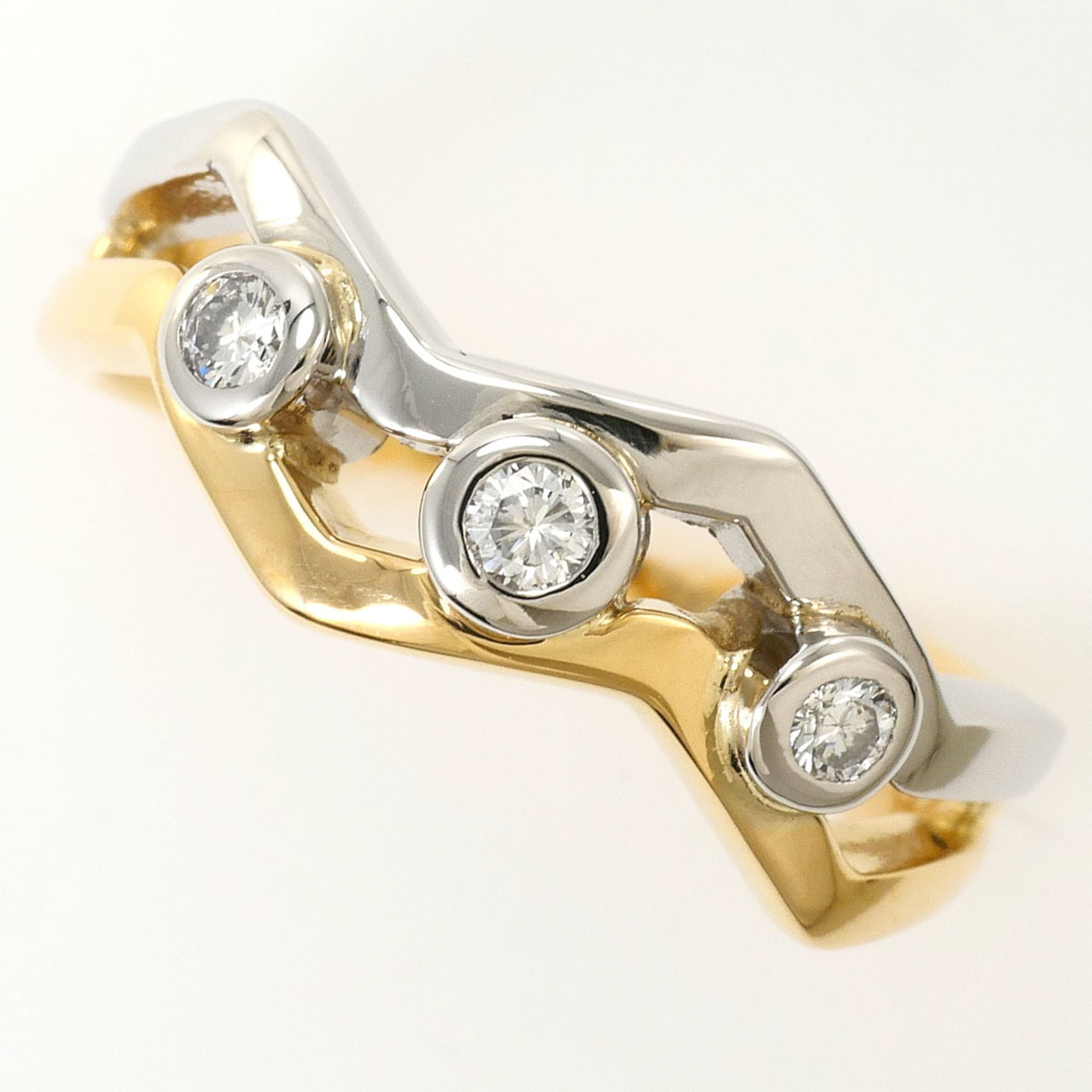 Unbranded Platinum Yellow Gold Yellow Gold (18K) Platinum 900 Band Ring (Pre-Owned)