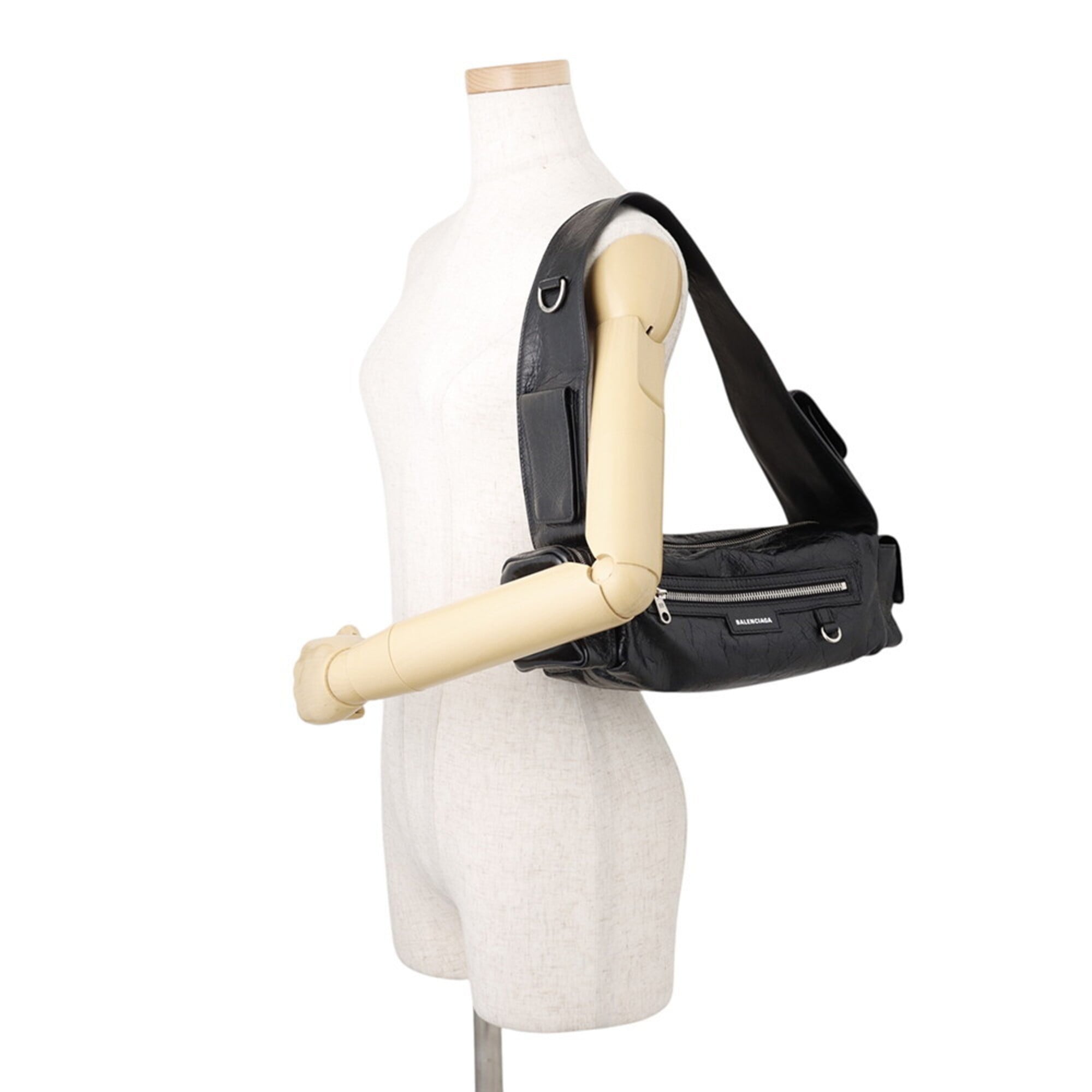 Balenciaga Black Leather Handbag Shoulder Bag (Pre-Owned)