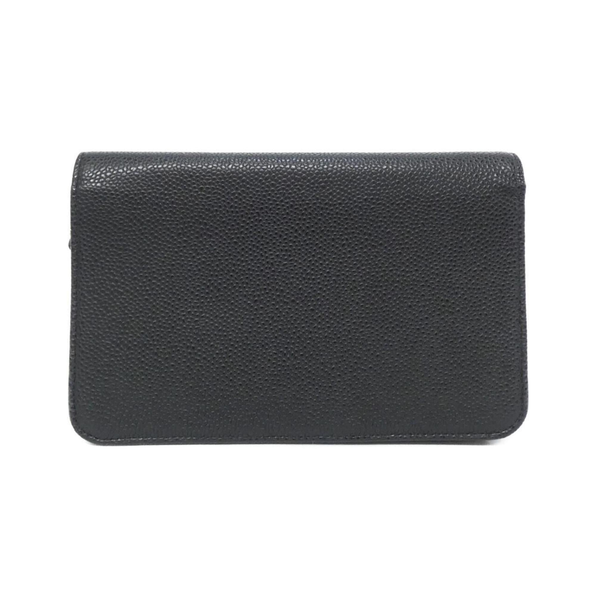 Chanel Black Grained Calfskin Chain/Shoulder Wallet (Pre-Owned)