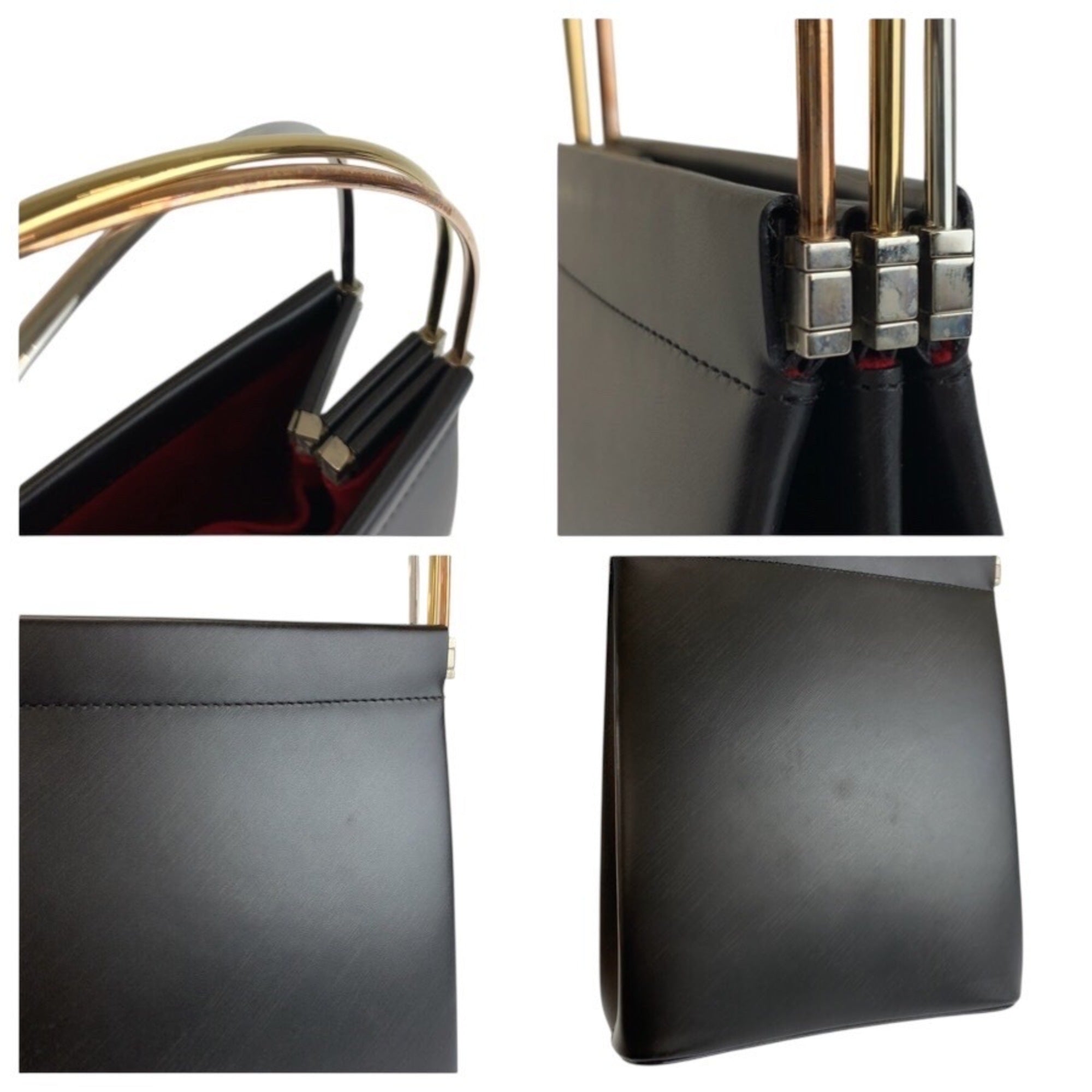 Cartier Black Leather Handbag Vanity Bag (Pre-Owned)