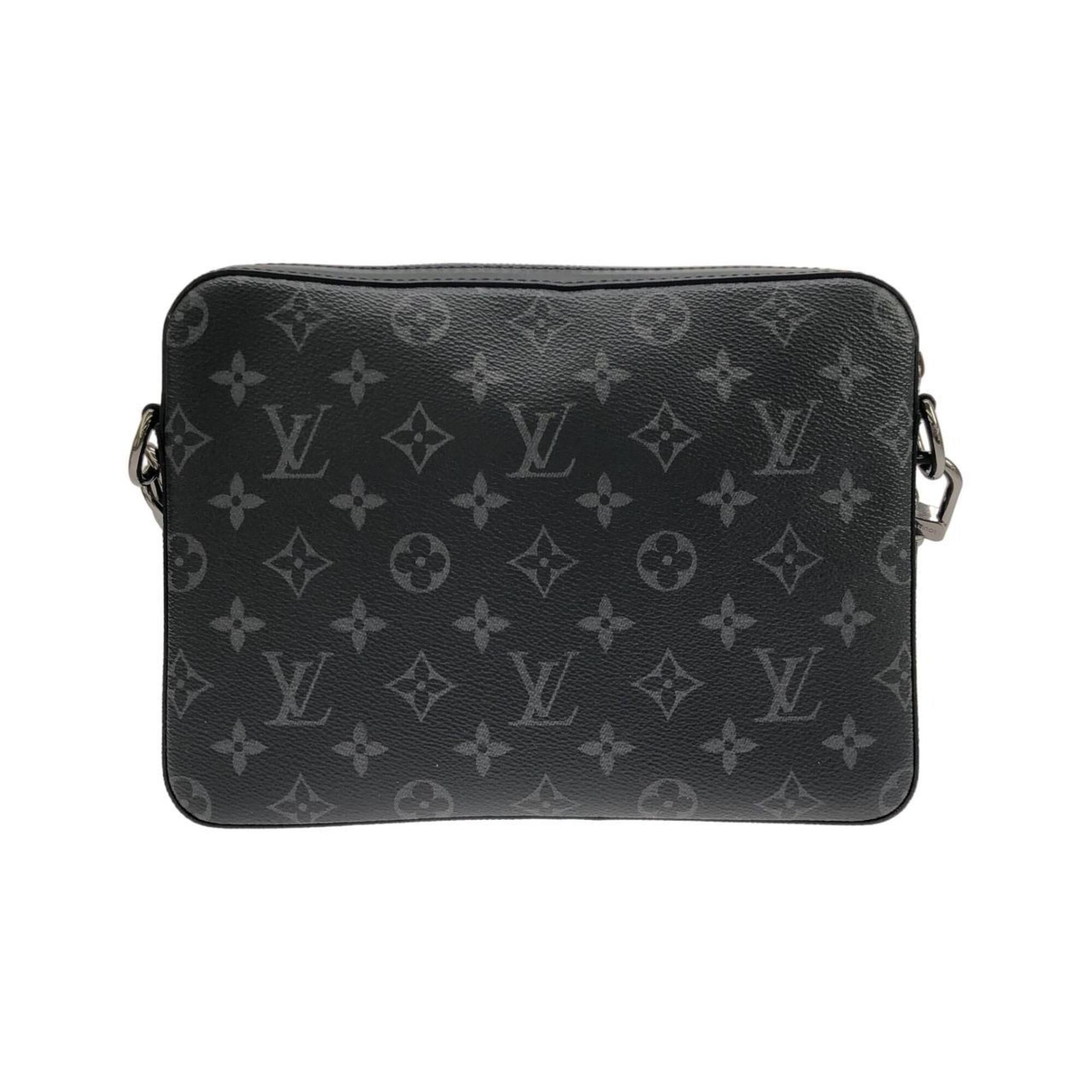 Louis Vuitton Black Gris Coated Canvas Pouch Shoulder Bag (Pre-Owned)