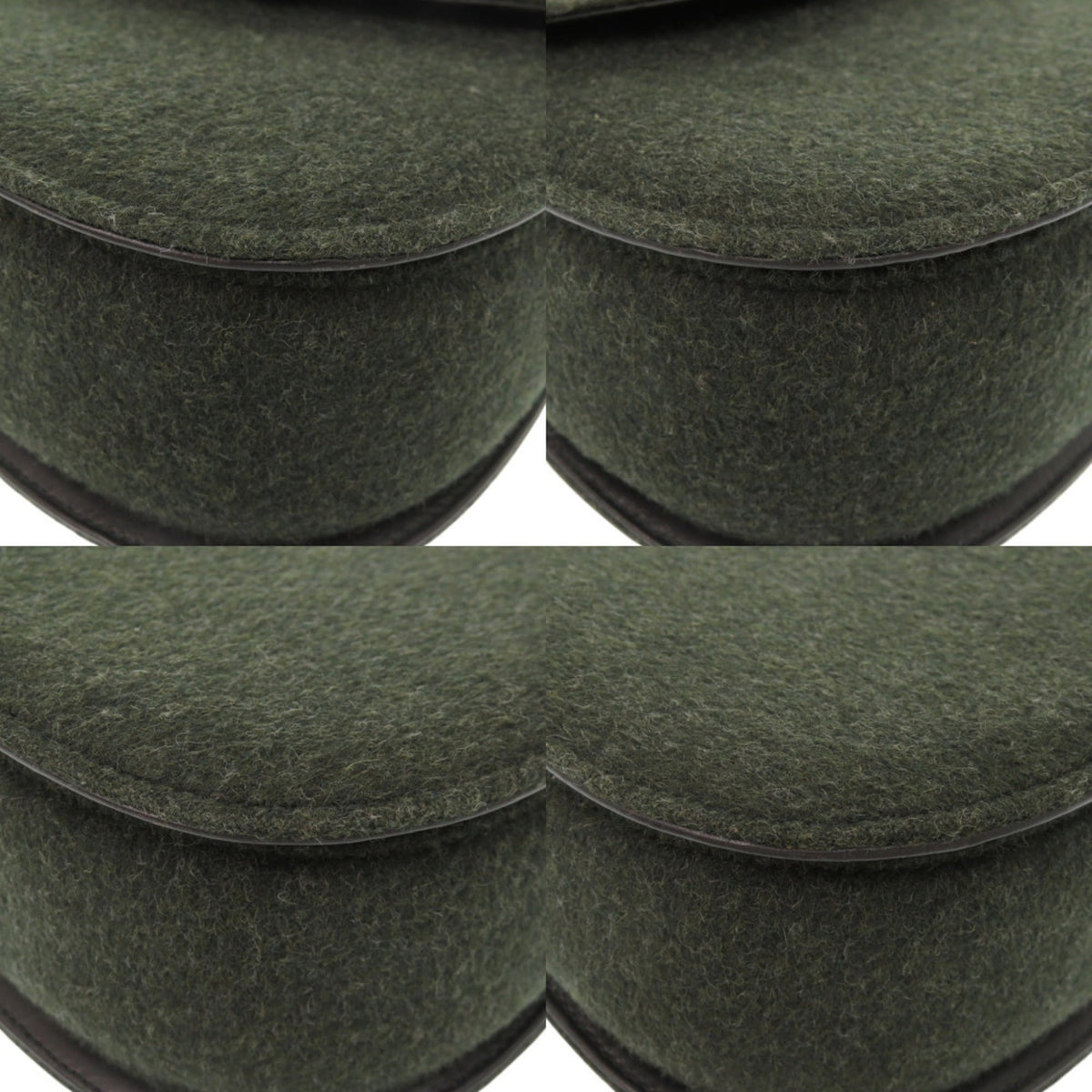Gucci Black Green Felt Handbag Shoulder Bag (Pre-Owned)