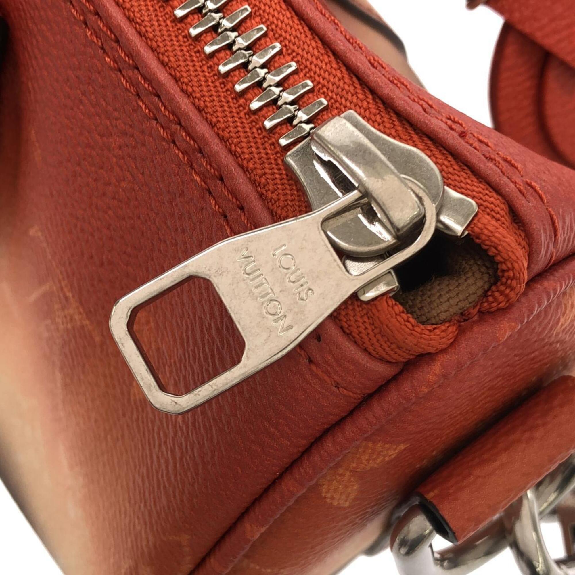 Louis Vuitton Orange Silver Coated Canvas Boston Bag (Pre-Owned)