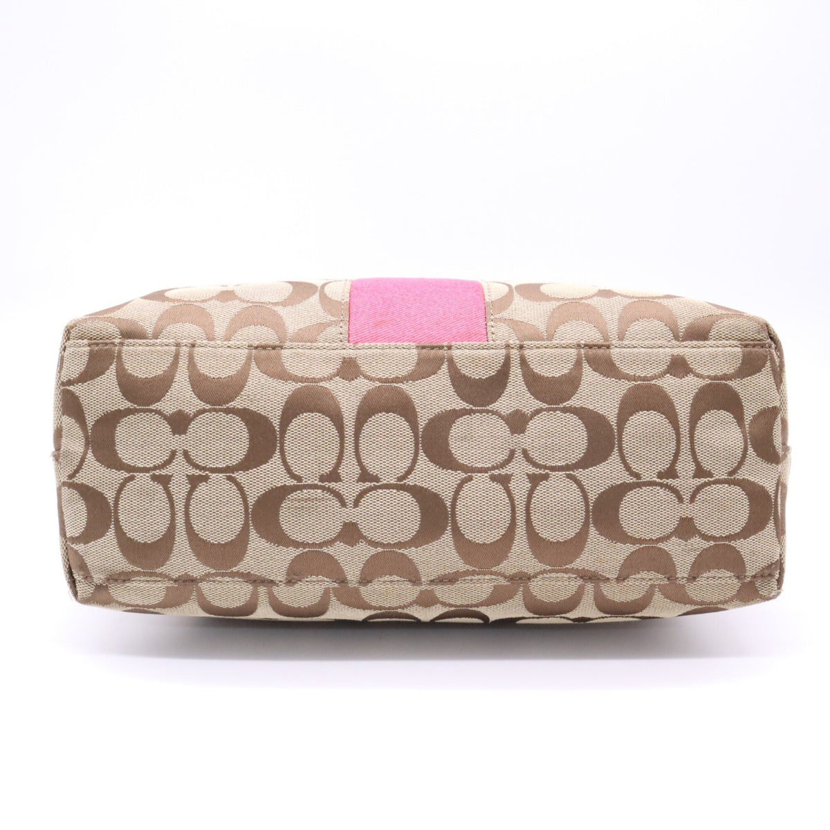 Coach Brown Pink Signature Line Tote Bag (Pre-Owned)