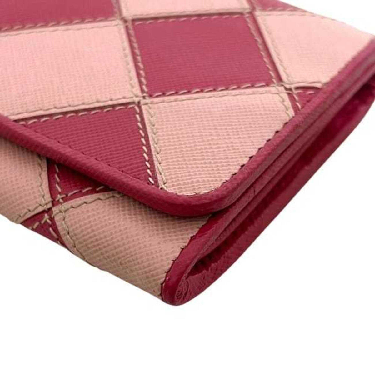 Prada Saffiano Peonia Pink Leather Long Wallet (Bi-Fold) (Pre-Owned)