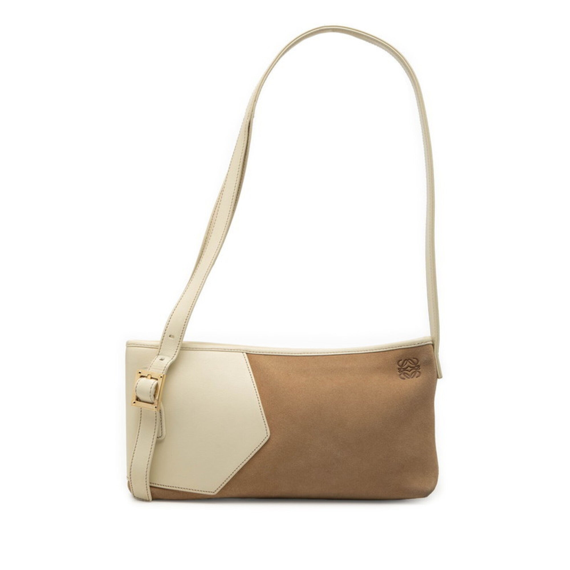 Loewe Beige White Leather Shoulder Bag (Pre-Owned)