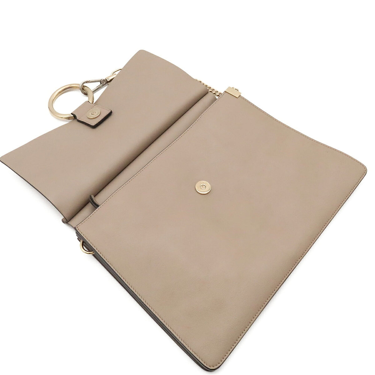 Chloé Grayish Leather Suede Pochette Shoulder Bag (Pre-Owned)