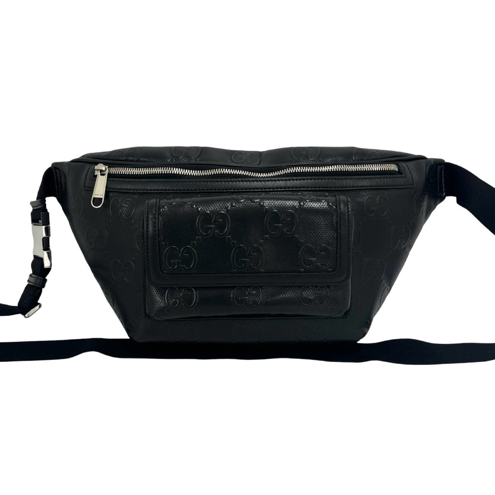 Gucci Black Leather Pouch Shoulder Bag Sling Bag (Pre-Owned)