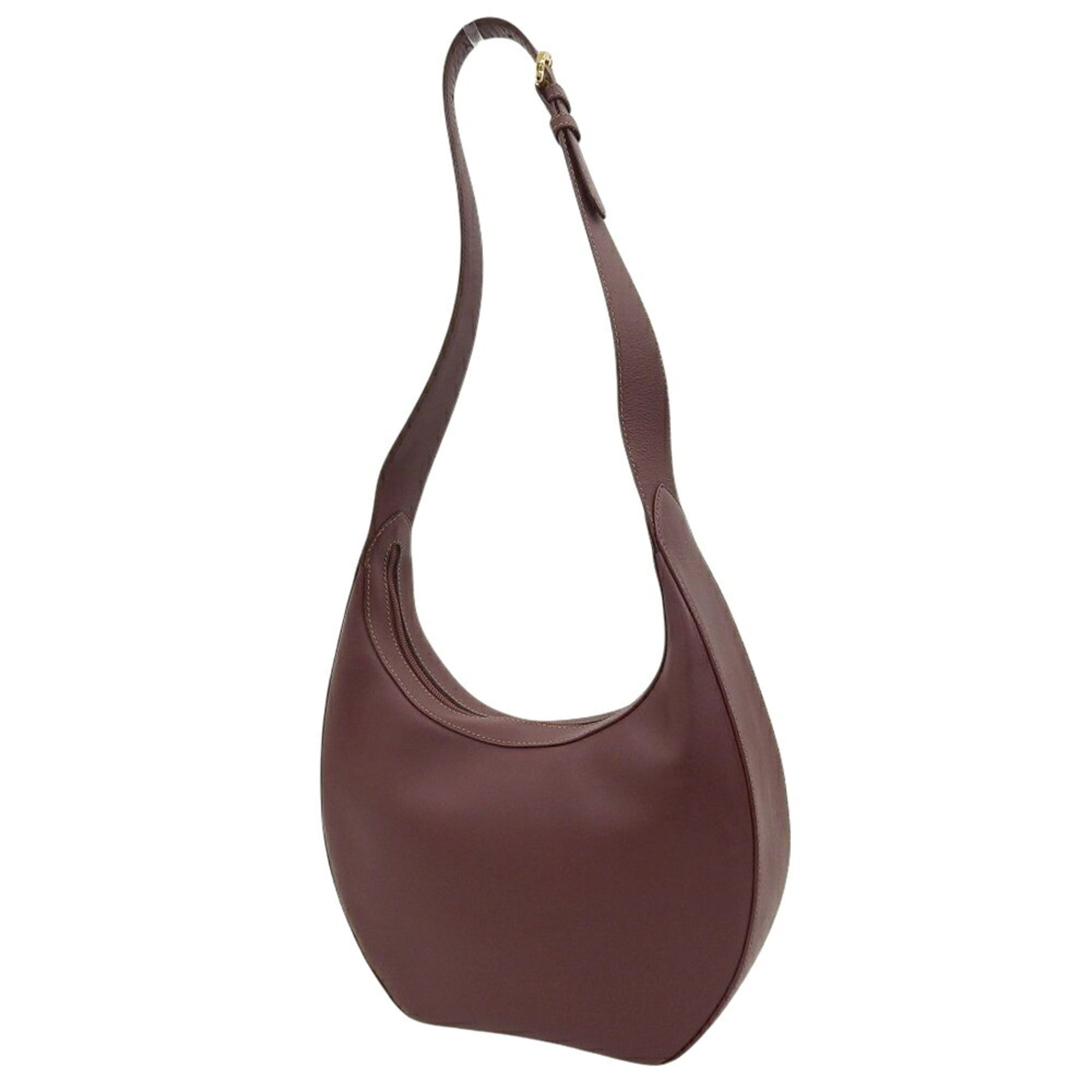 Cartier Bordeaux Leather Shoulder Bag (Pre-Owned)