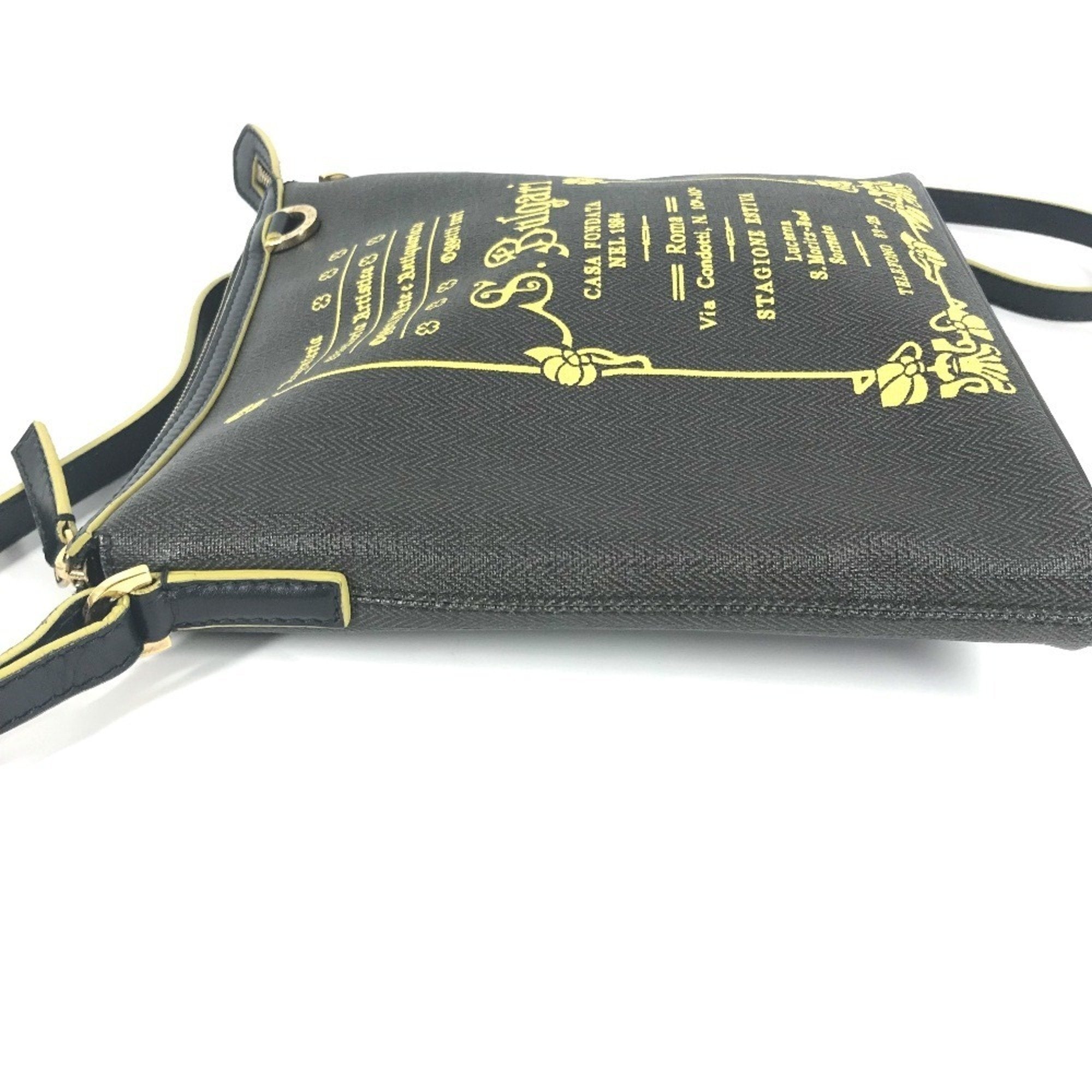 Bvlgari Gray Yellow Pvc Leather Pochette Shoulder Bag (Pre-Owned)