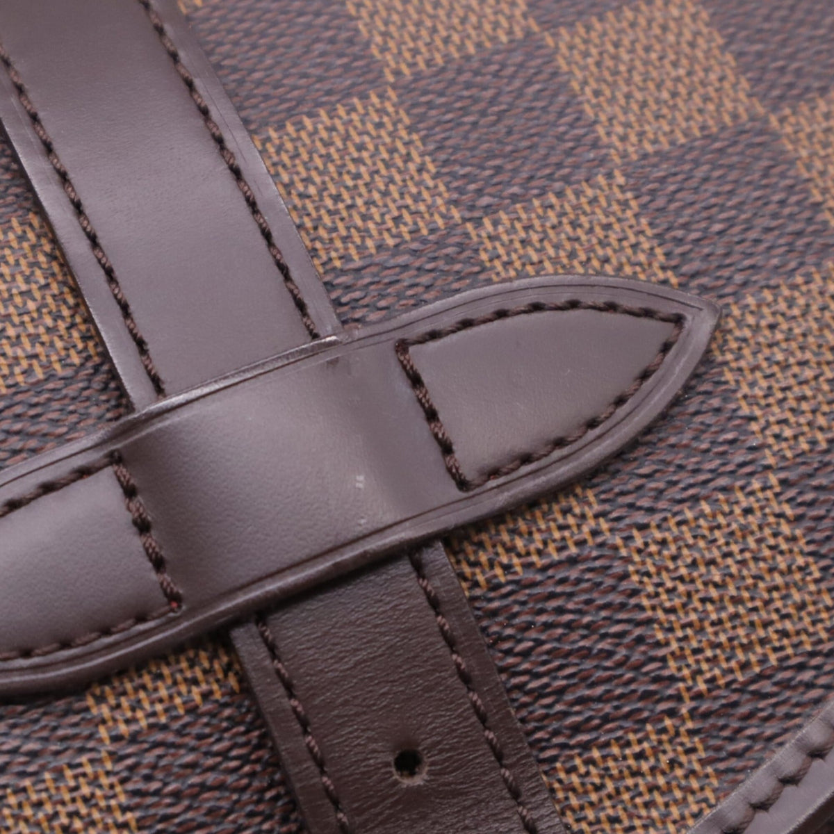 Louis Vuitton Beige Brown Coated Canvas Leather Shoulder Bag (Pre-Owned)
