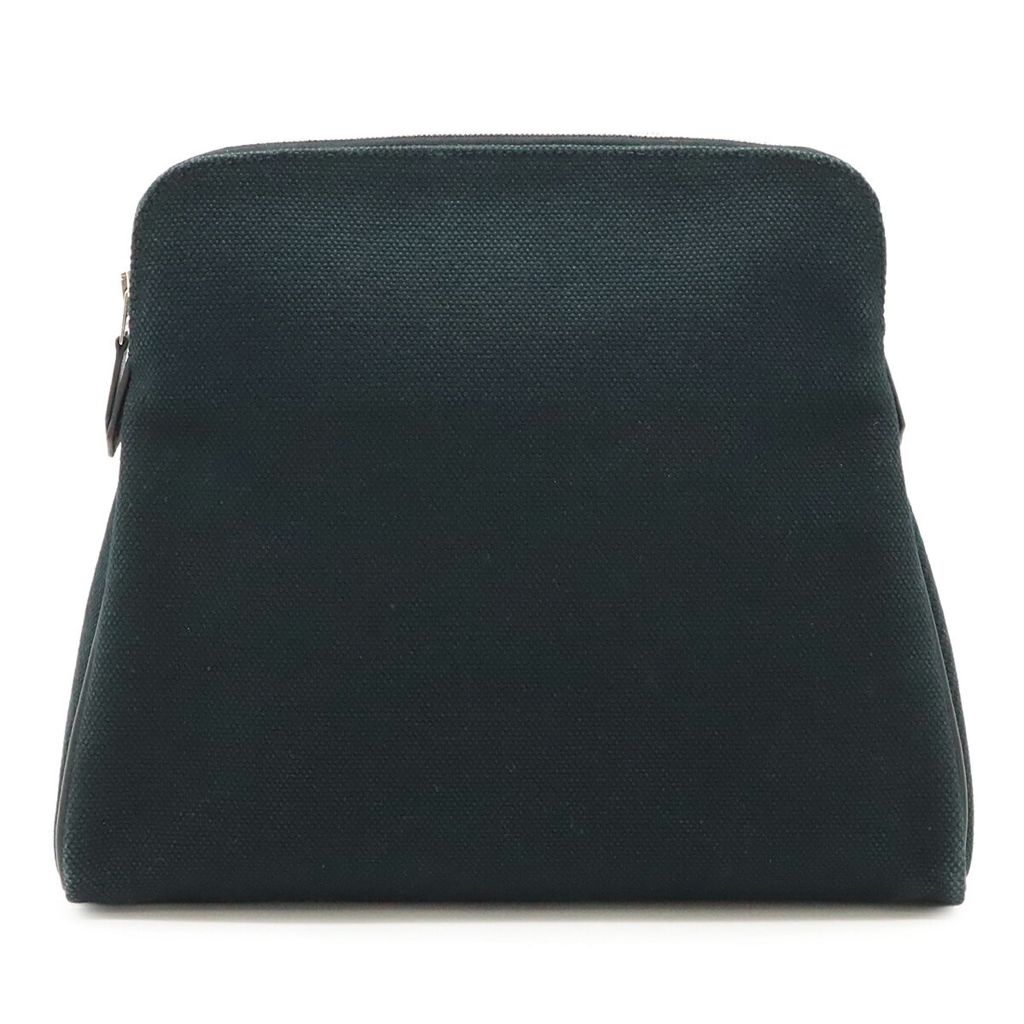 Hermes Black Canvas Leather Pouch (Pre-Owned)