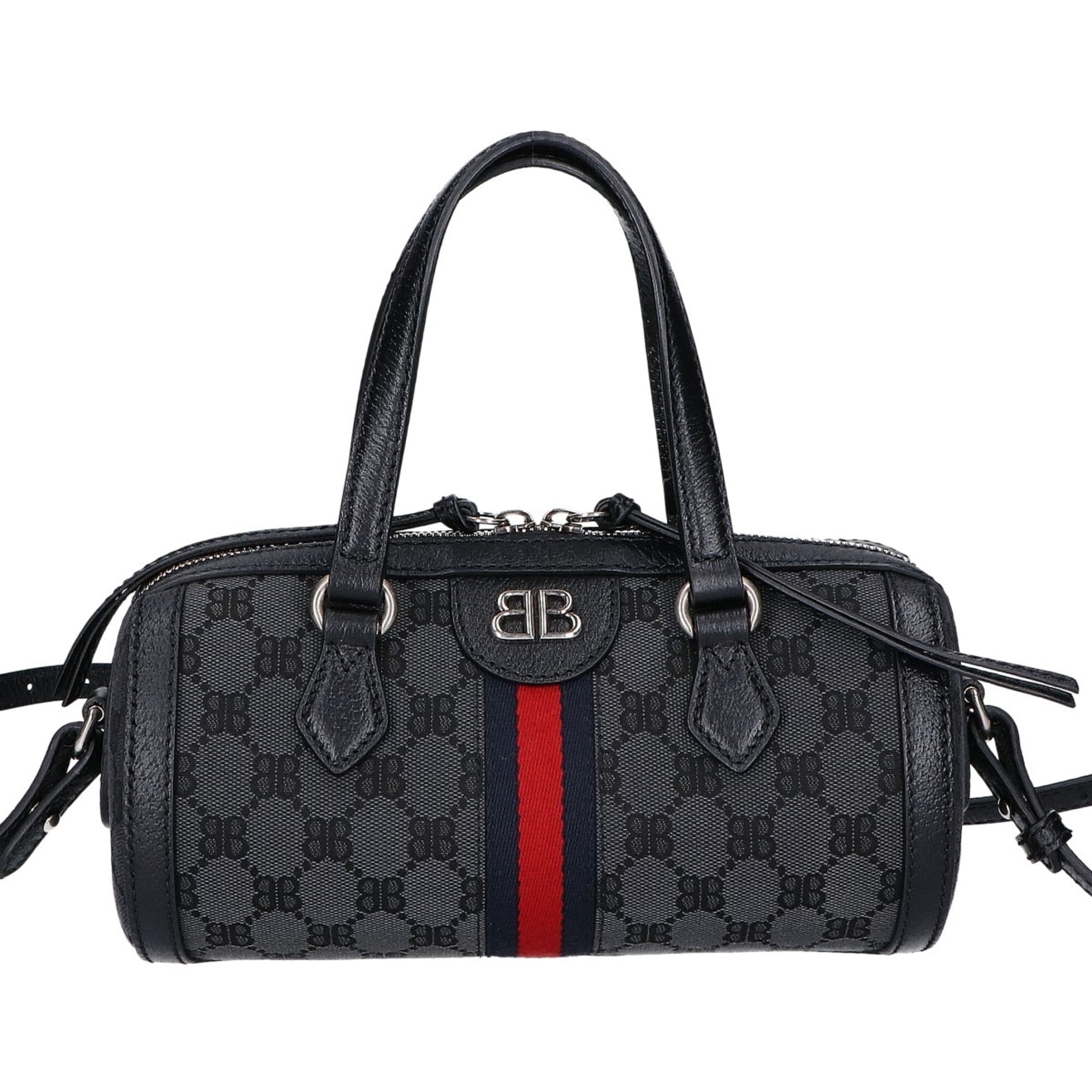 Balenciaga Black Canvas Handbag Shoulder Bag (Pre-Owned)
