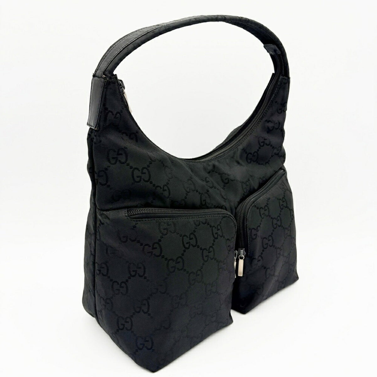 Gucci Black Nylon Leather Shoulder Bag (Pre-Owned)