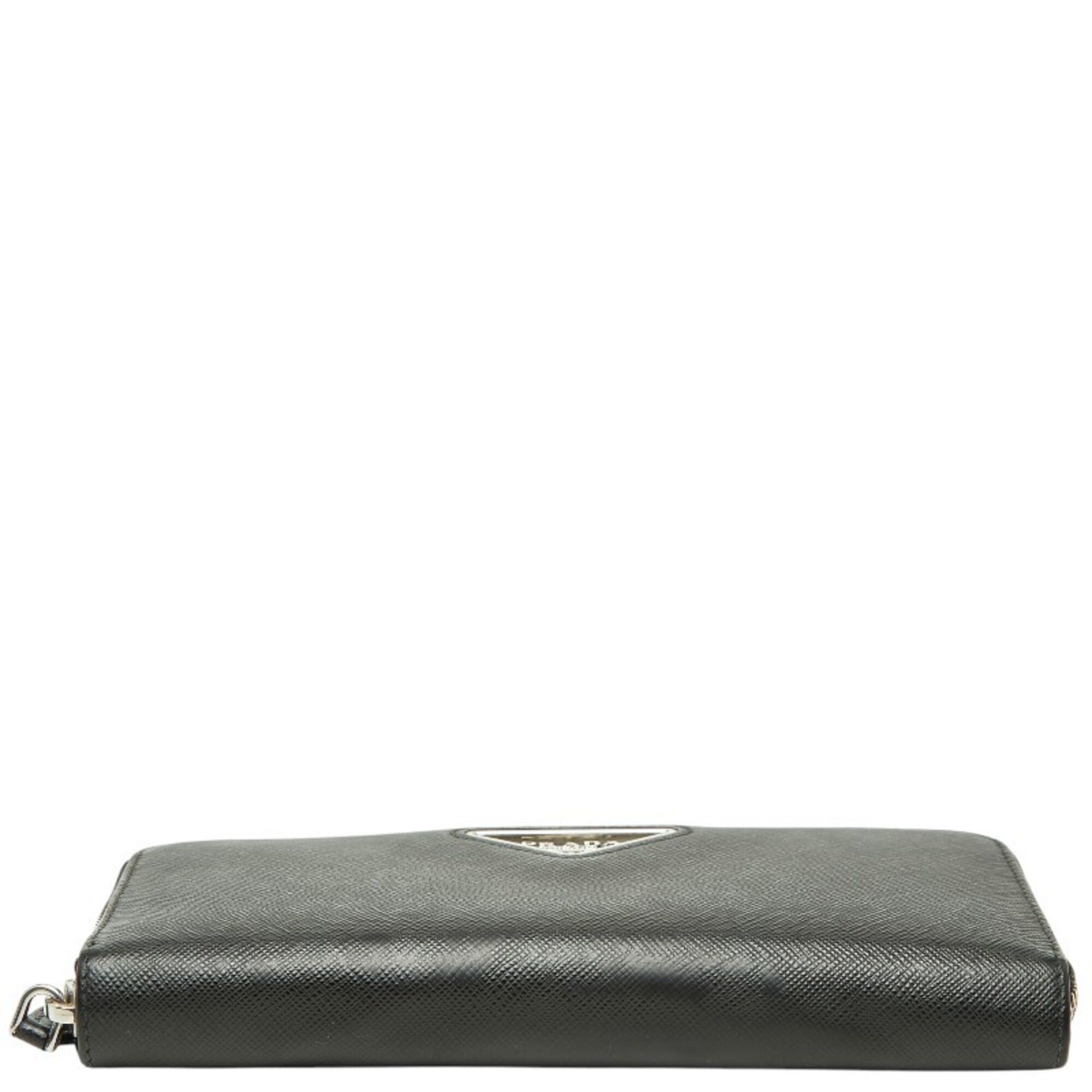 Prada Black Leather Long Wallet (Bi-Fold) (Pre-Owned)