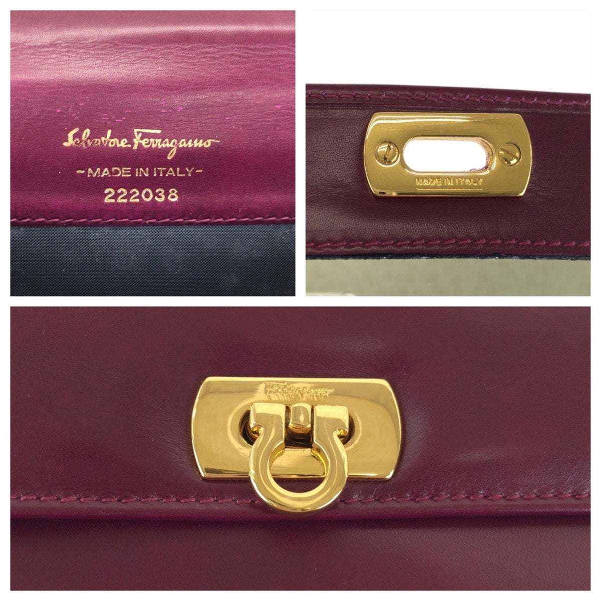 Salvatore Ferragamo Purple Leather Clutch Bag Pouch (Pre-Owned)
