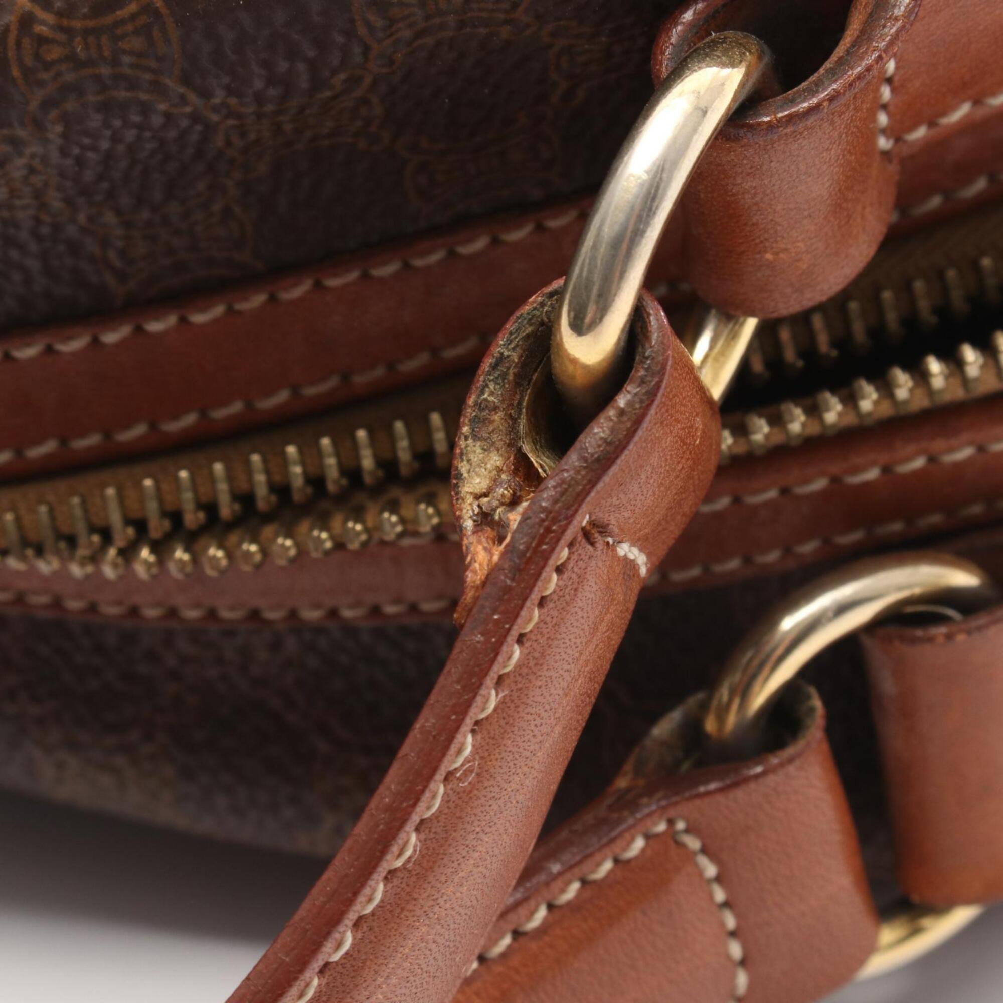 Celine Brown Coated Canvas Leather Handbag (Pre-Owned)