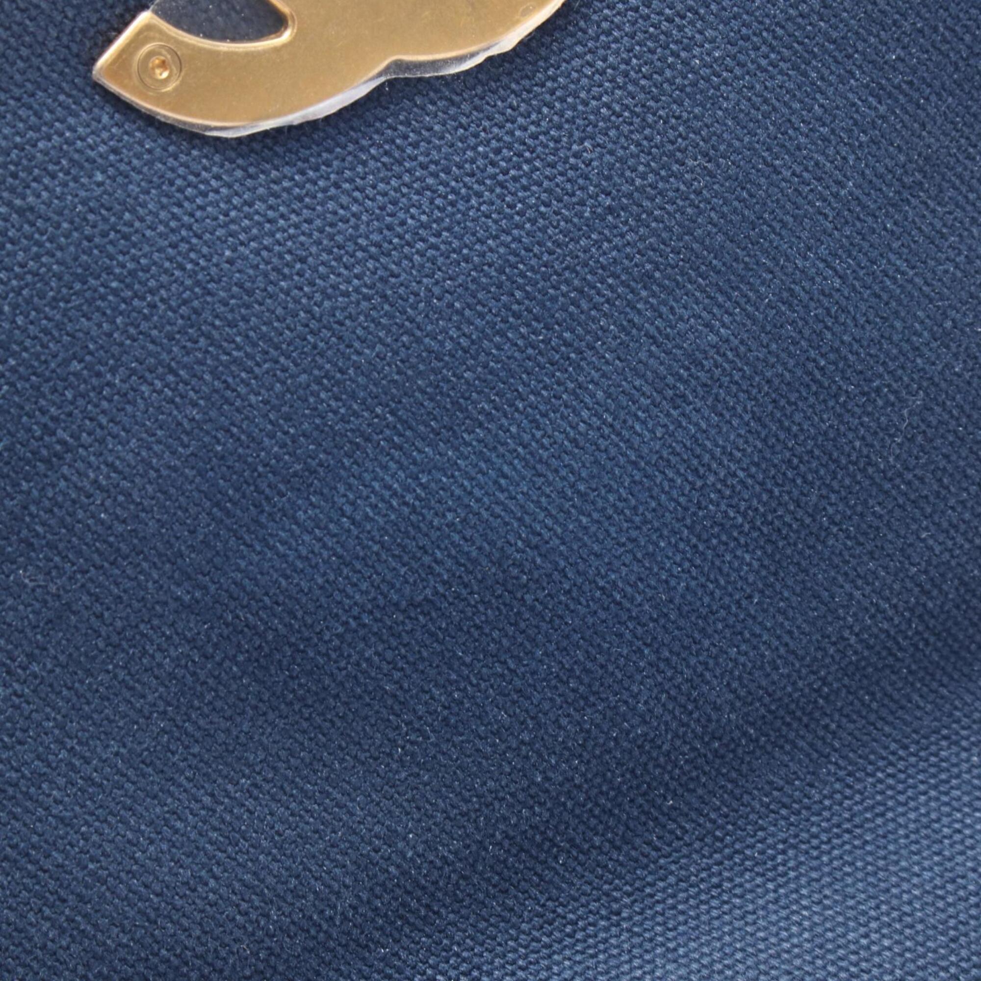 Chanel Navy Canvas Handbag Shoulder Bag (Pre-Owned)