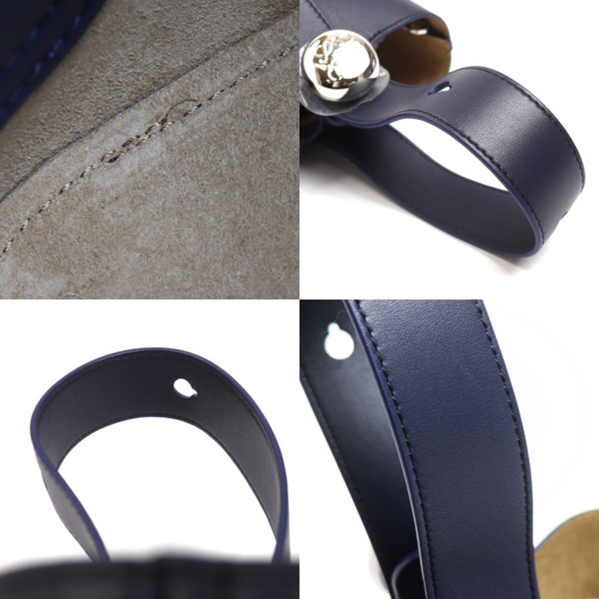 Loewe Navy Leather Shoulder Bag (Pre-Owned)