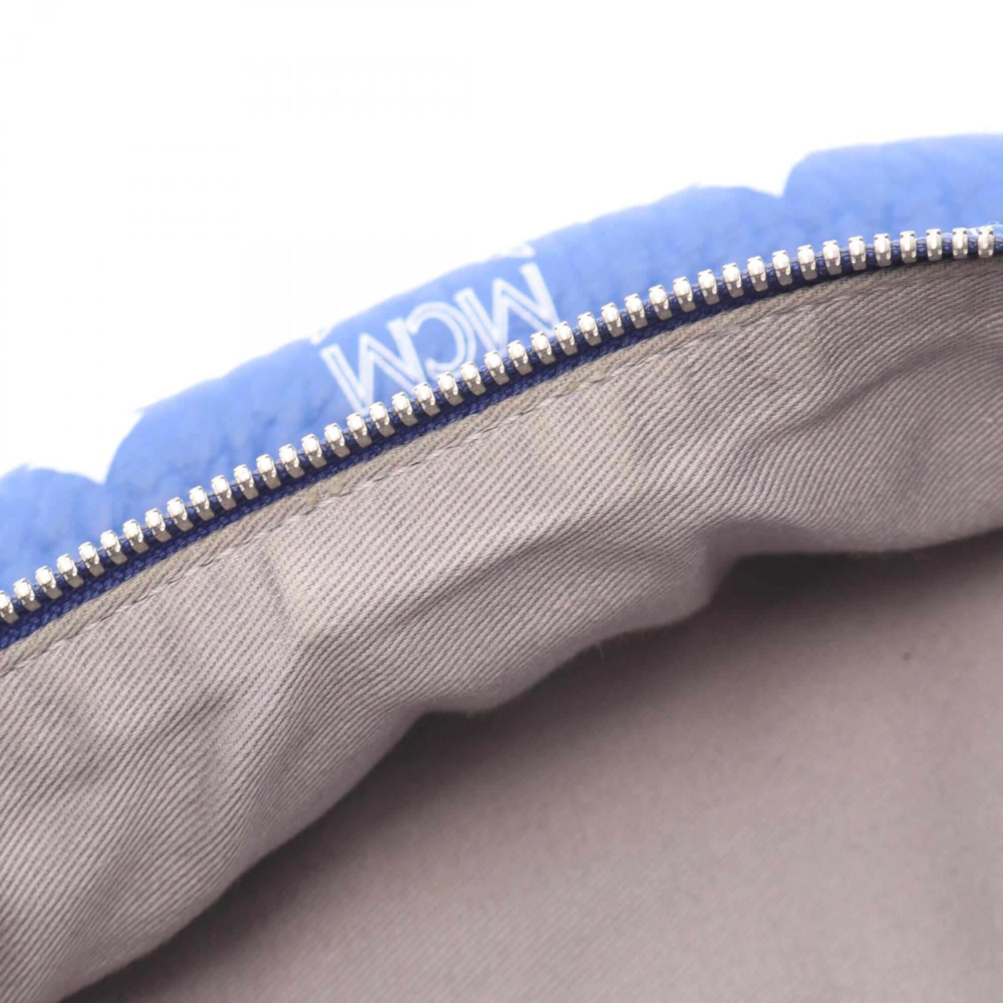 Mcm Blue Coated Canvas Leather Fanny Pack (Pre-Owned)