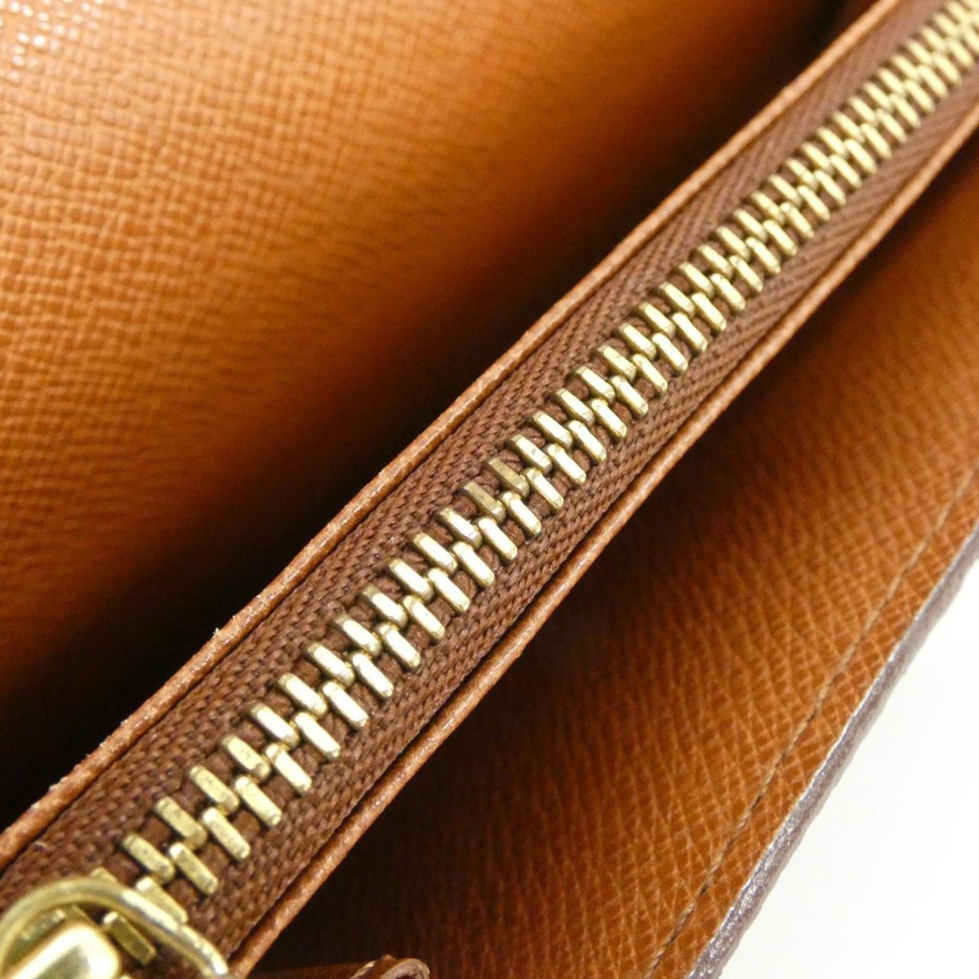 Louis Vuitton Marron Coated Canvas Long Wallet (Bi-Fold) (Pre-Owned)