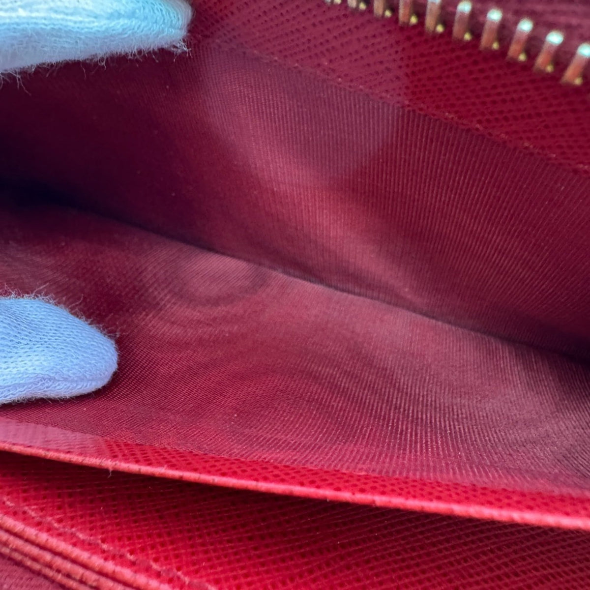Prada Saffiano Fuoco Red Color Leather Long Wallet (Bi-Fold) (Pre-Owned)