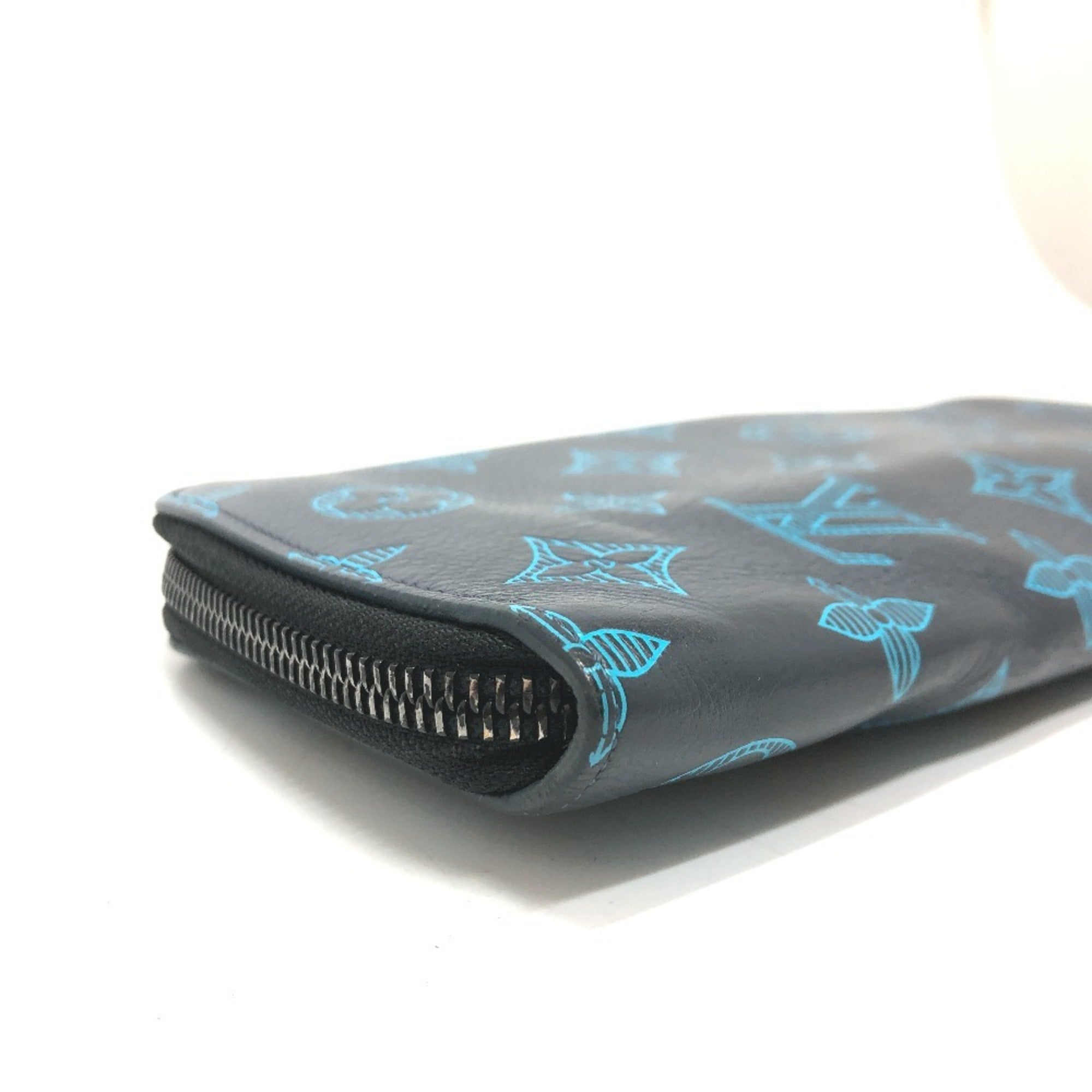 Louis Vuitton Monogram Shadow Galle Navy Monogram Shadow Long Wallet (Bi-Fold) (Pre-Owned)