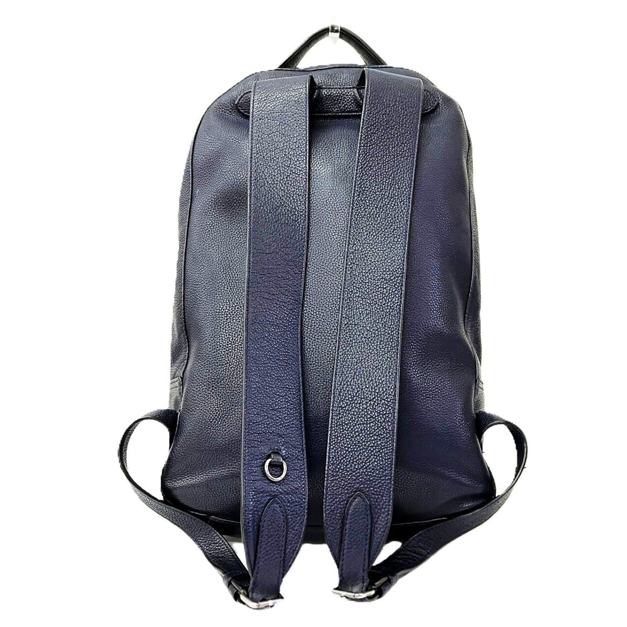 Coach Navy Leather Backpack (Pre-Owned)