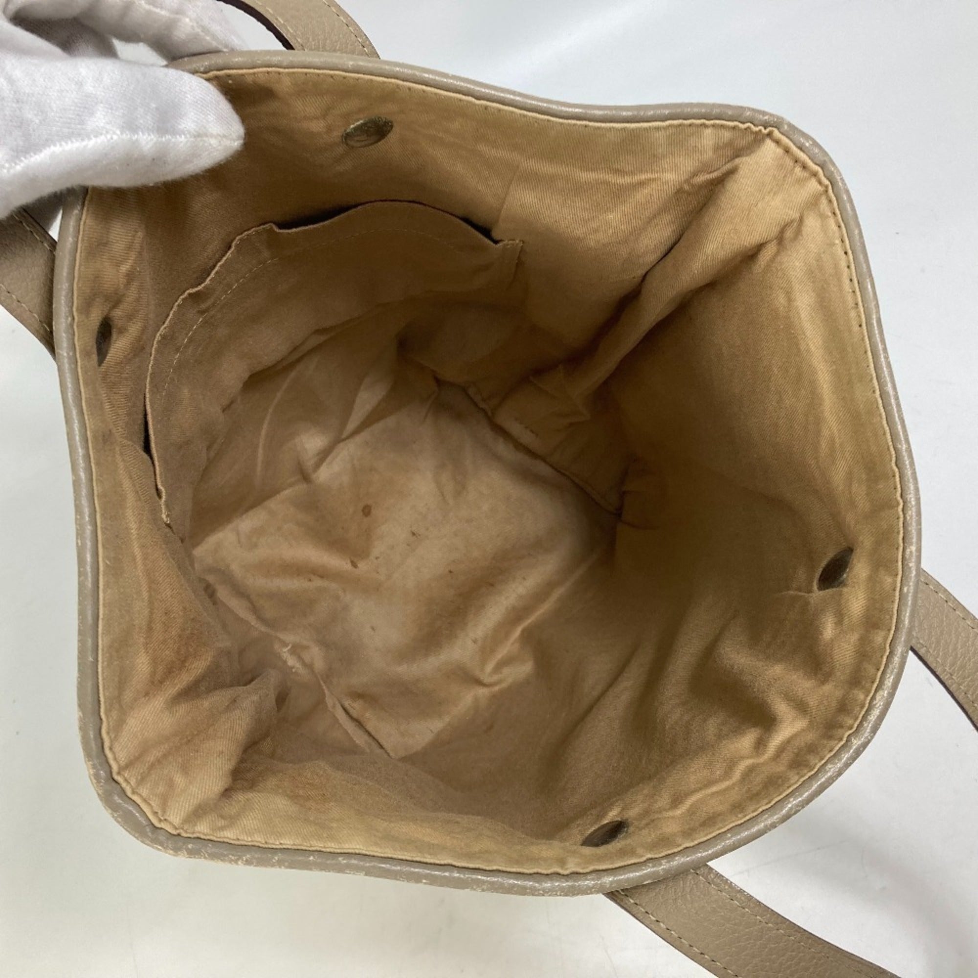 Hermes Yellow Leather Polyester Handbag Tote Bag (Pre-Owned)