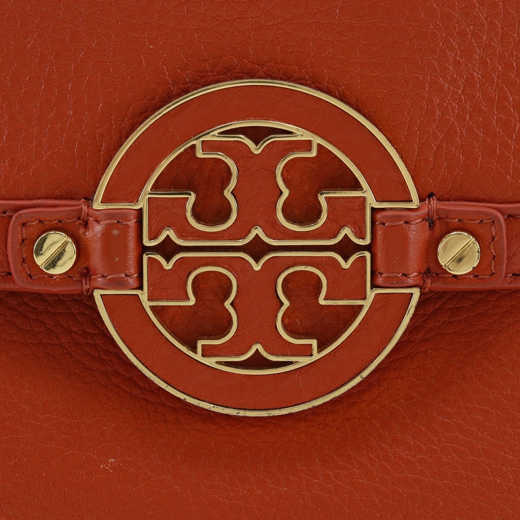 Tory Burch Orange Leather Shoulder Bag (Pre-Owned)