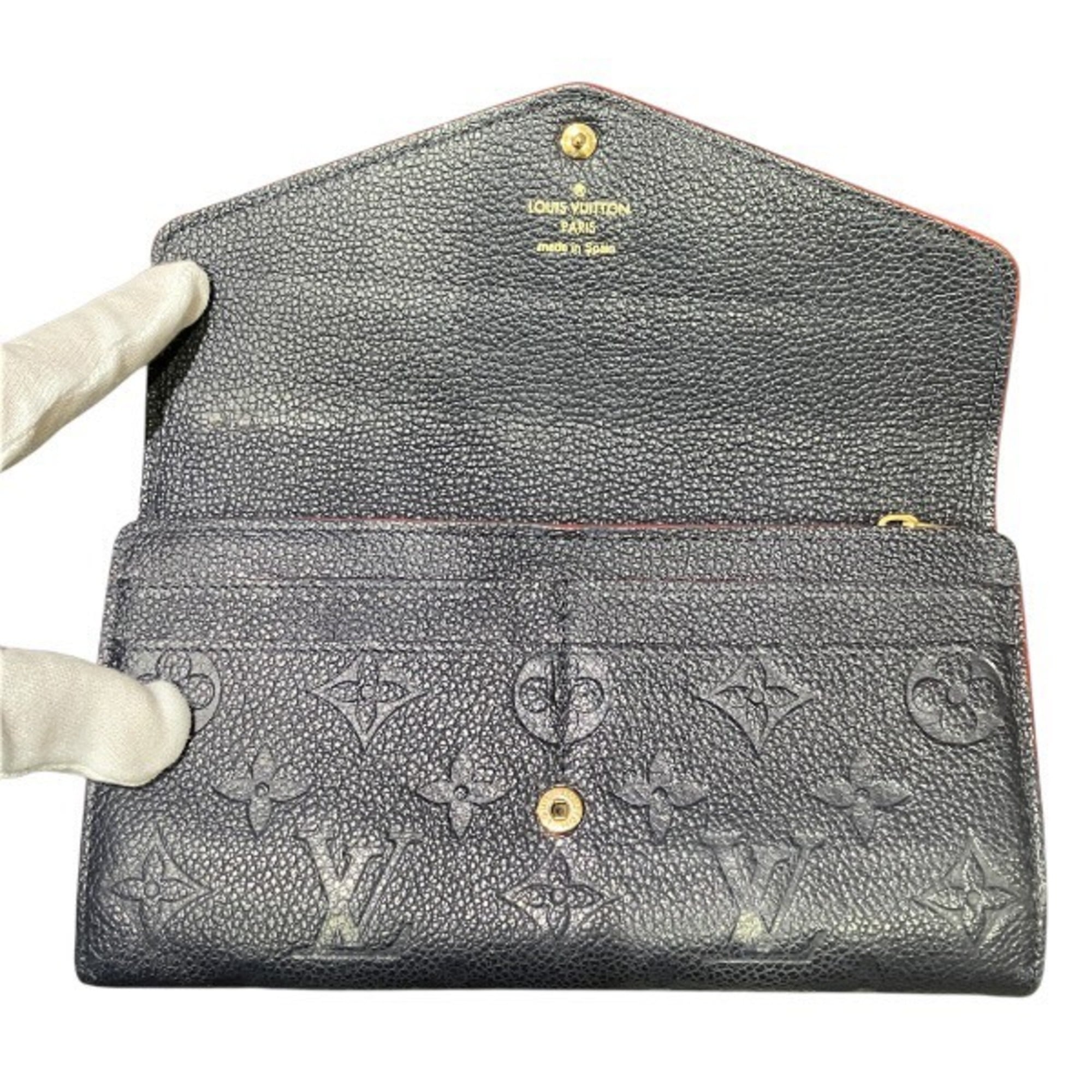 Louis Vuitton Monogram Empreinte Marine Rouge Rouge Monogram Empreinte Leather Long Wallet (Bi-Fold) (Pre-Owned)