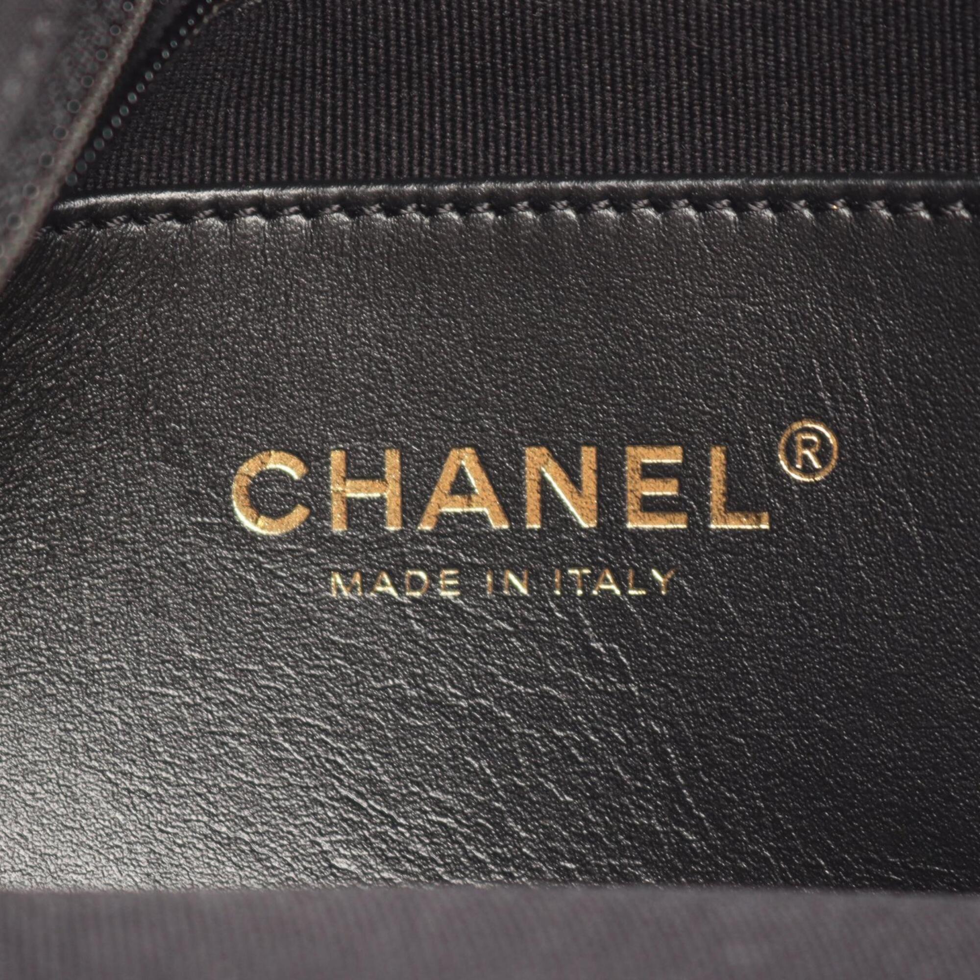 Chanel Black Grained Calfskin Backpack Handbag (Pre-Owned)