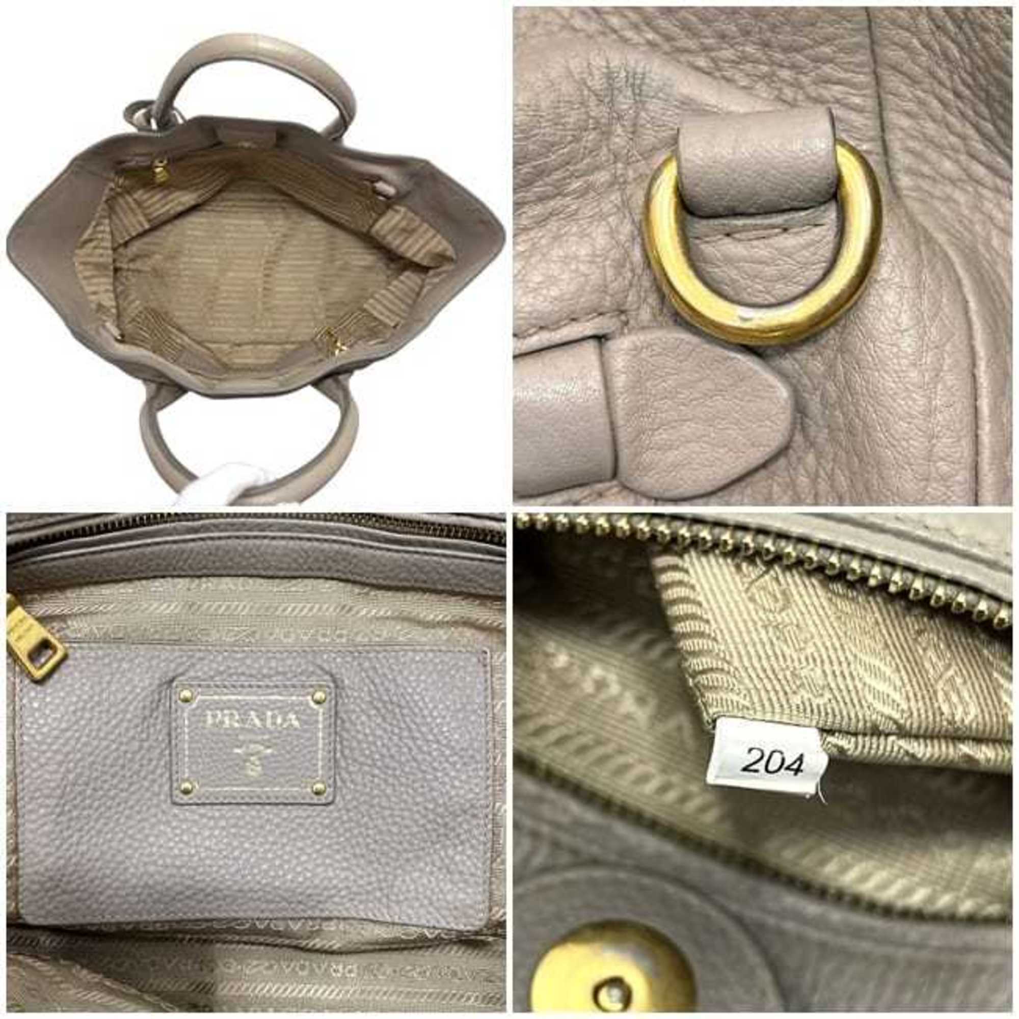 Prada Beige Leather Tote Bag (Pre-Owned)