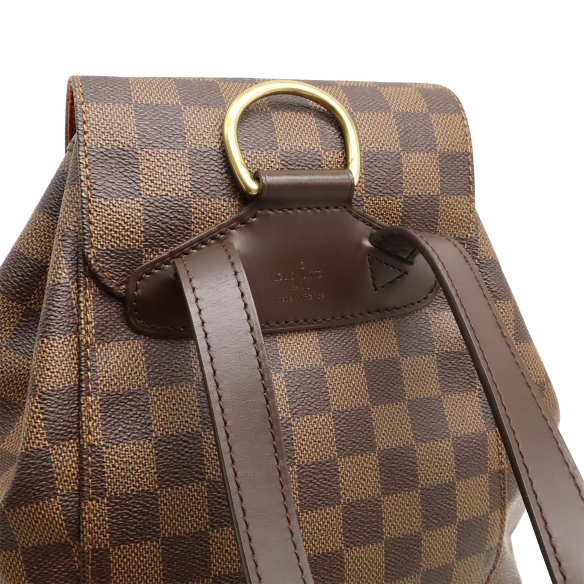 Louis Vuitton Brown Damier Canvas White Pvc Backpack Shoulder Bag (Pre-Owned)
