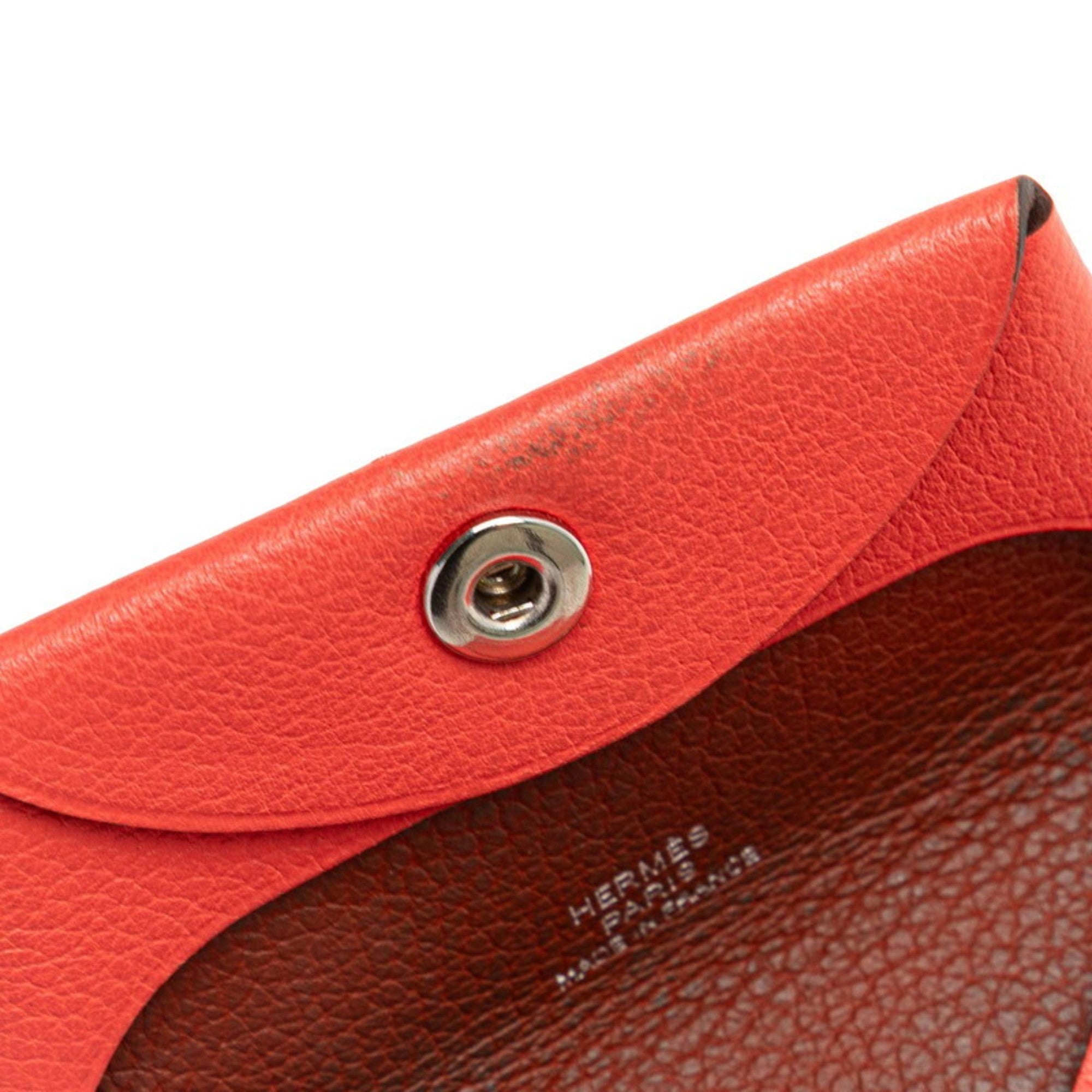 Hermes Bastia Pink Chevre Leather Coin Purse/Coin Case (Pre-Owned)