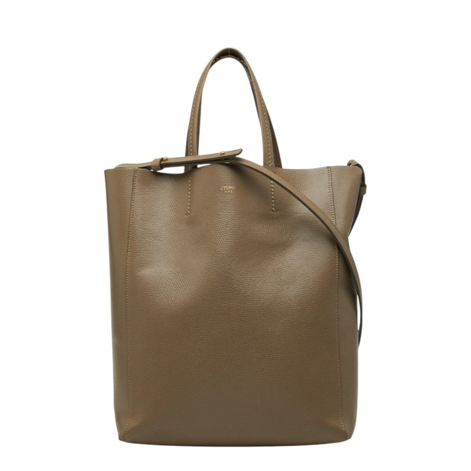Celine Grayish Leather Handbag Shoulder Bag (Pre-Owned)